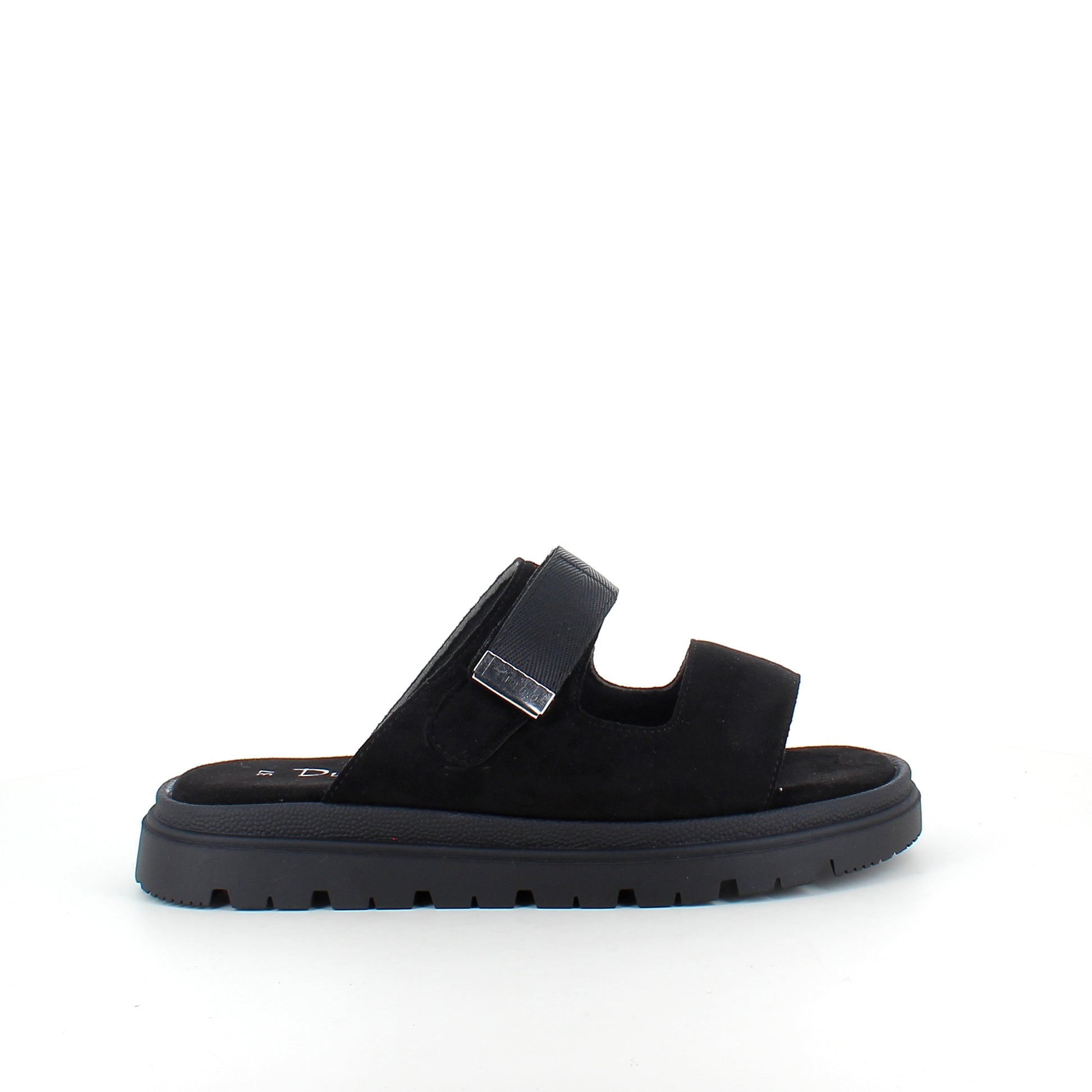 Sort Duffy sandal med justerbar rem & blød komfort