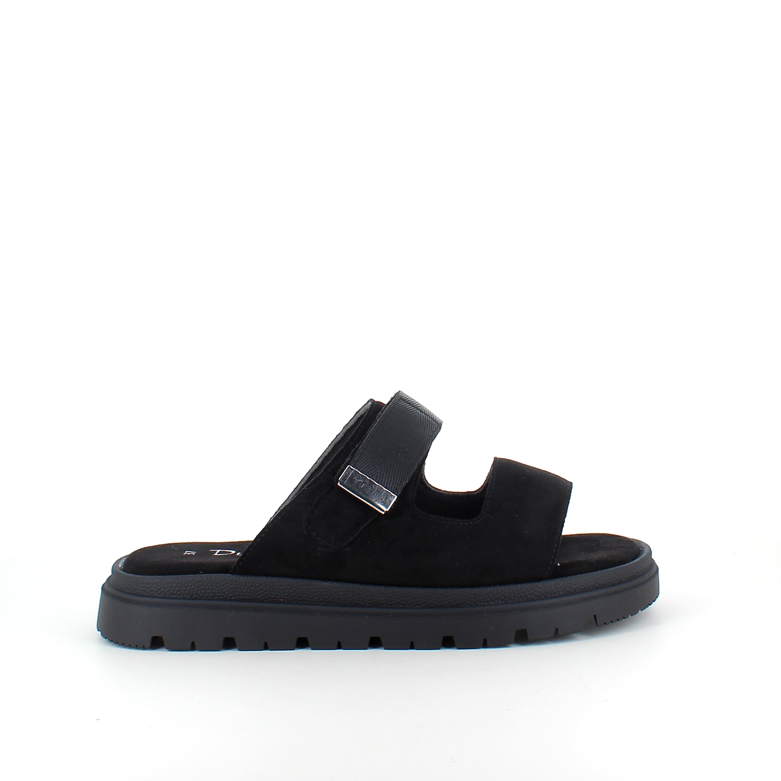 Sort Duffy sandal med justerbar rem & blød komfort