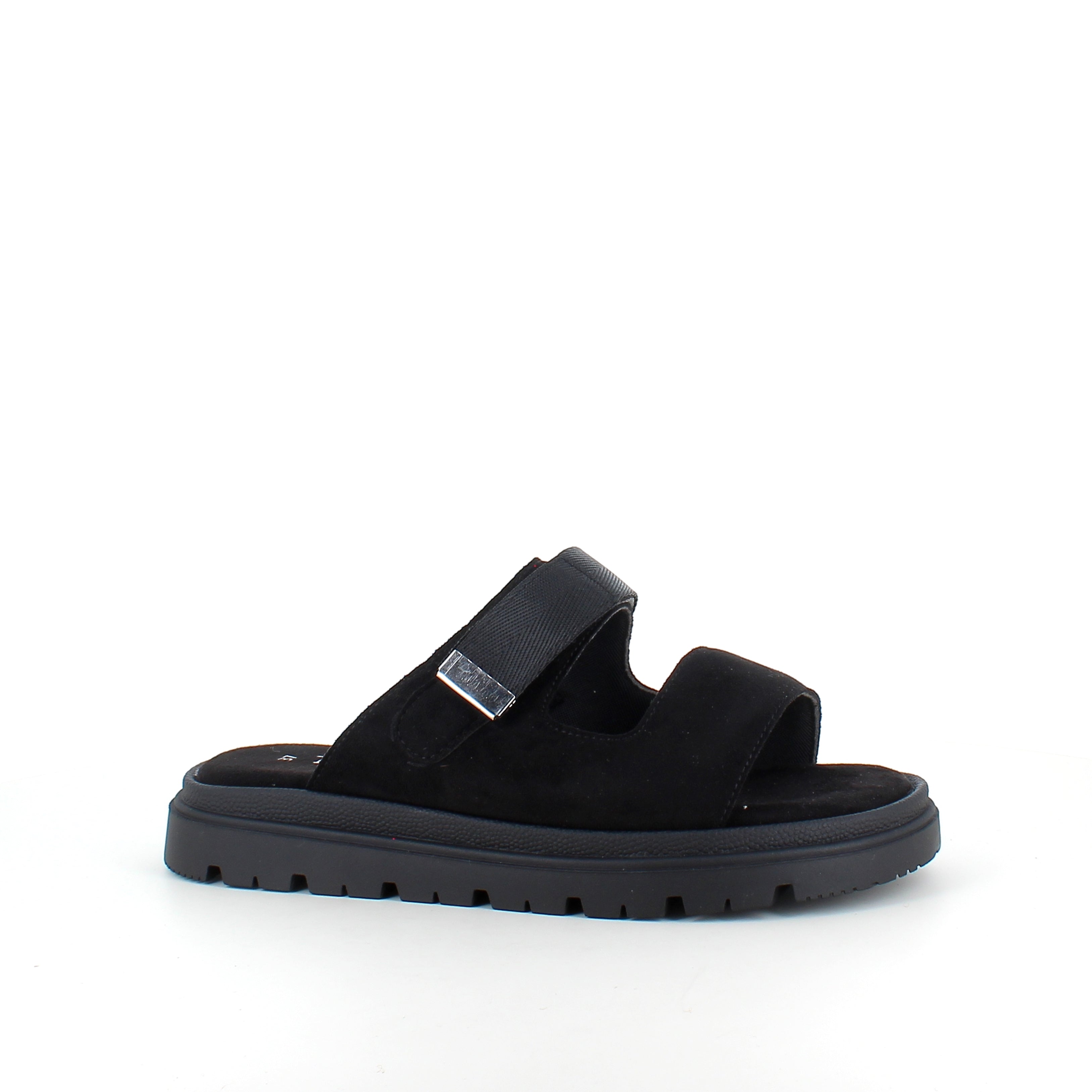 Sort Duffy sandal med justerbar rem & blød komfort