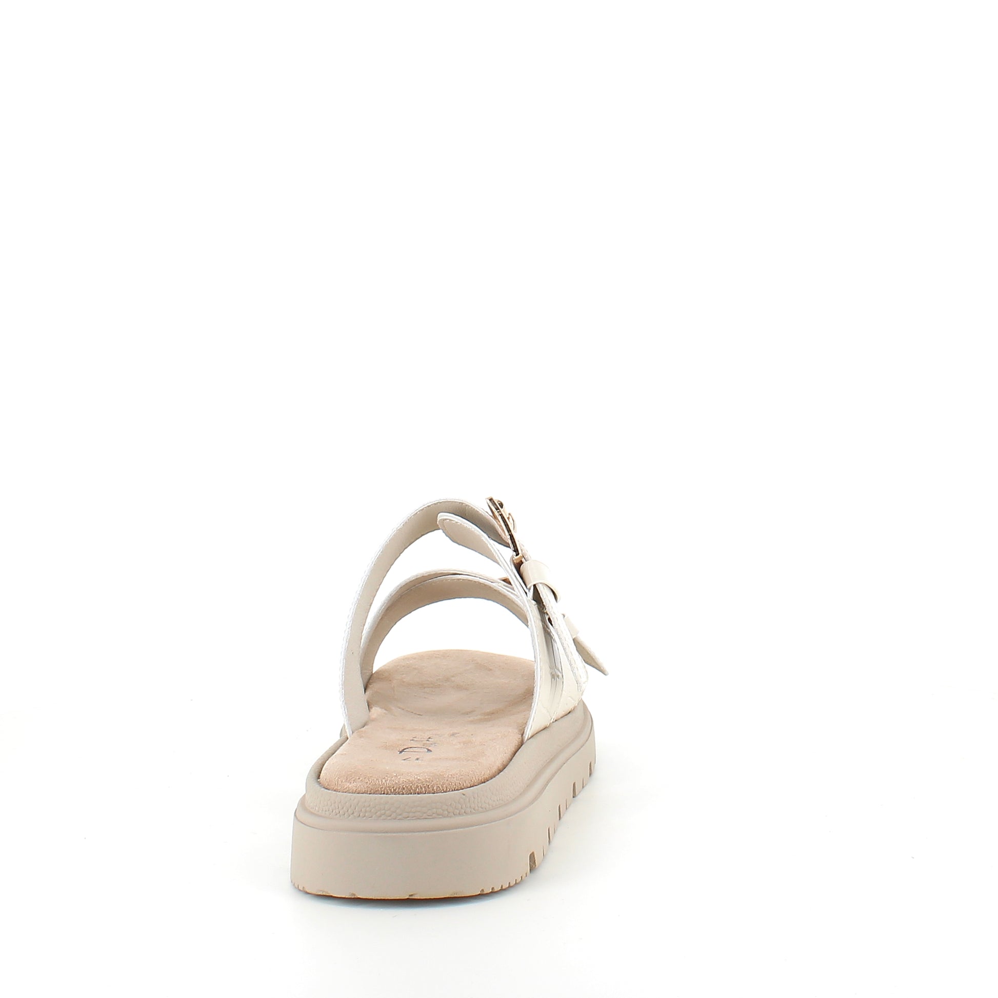 Beige komfortabel sandal med justerbare remme & stabil sål