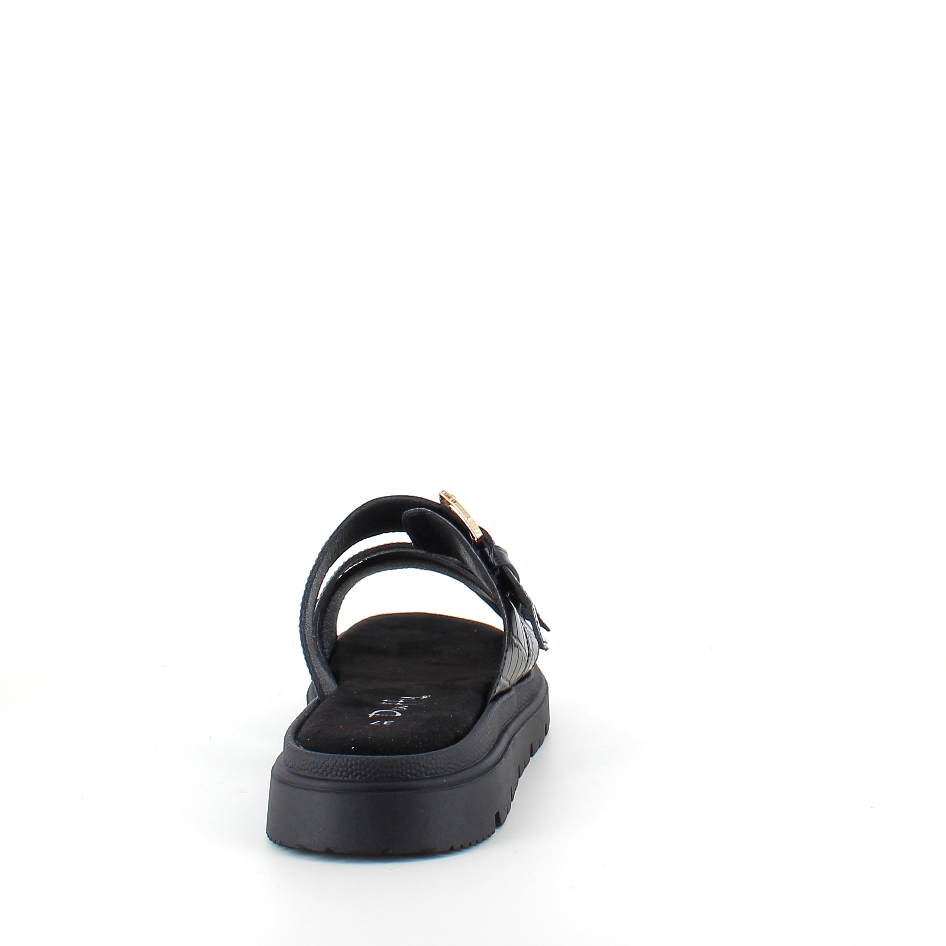Sort, komfortabel Duffy sandal med justerbare remme & stabil sål