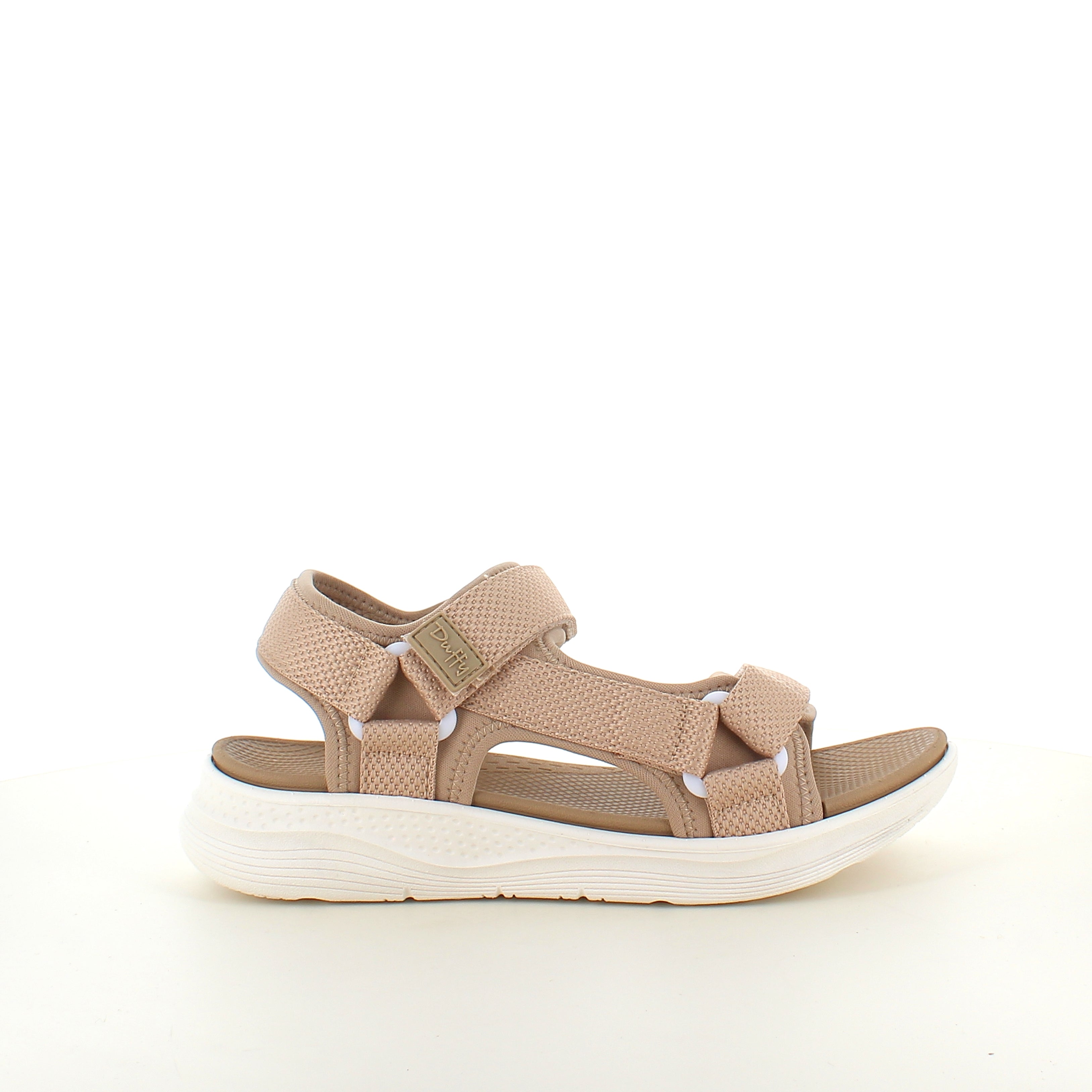 Taupe komfortabel sandal med justerbare remme & let stødabsorbering