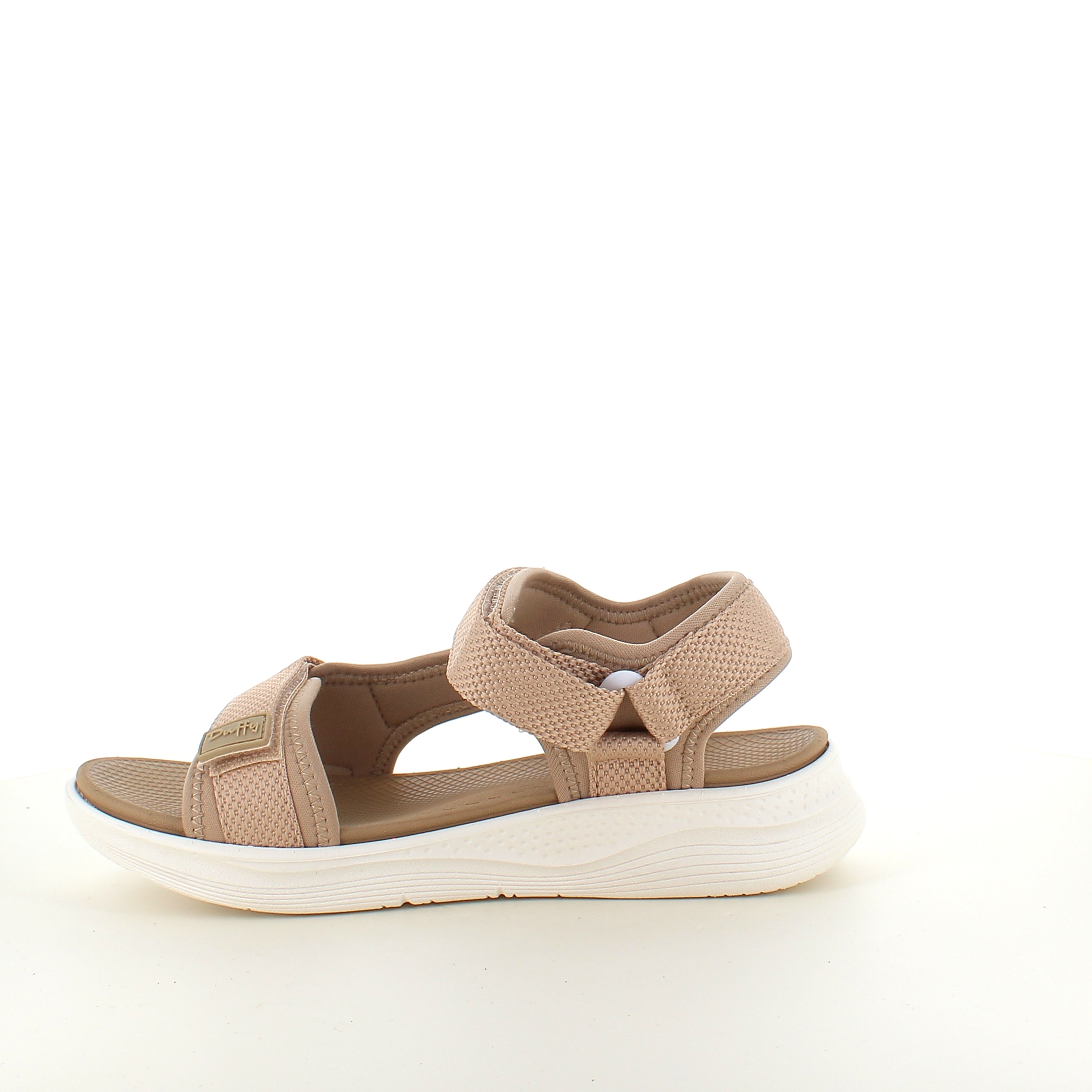 Taupe komfortabel sandal med justerbare remme & let stødabsorbering