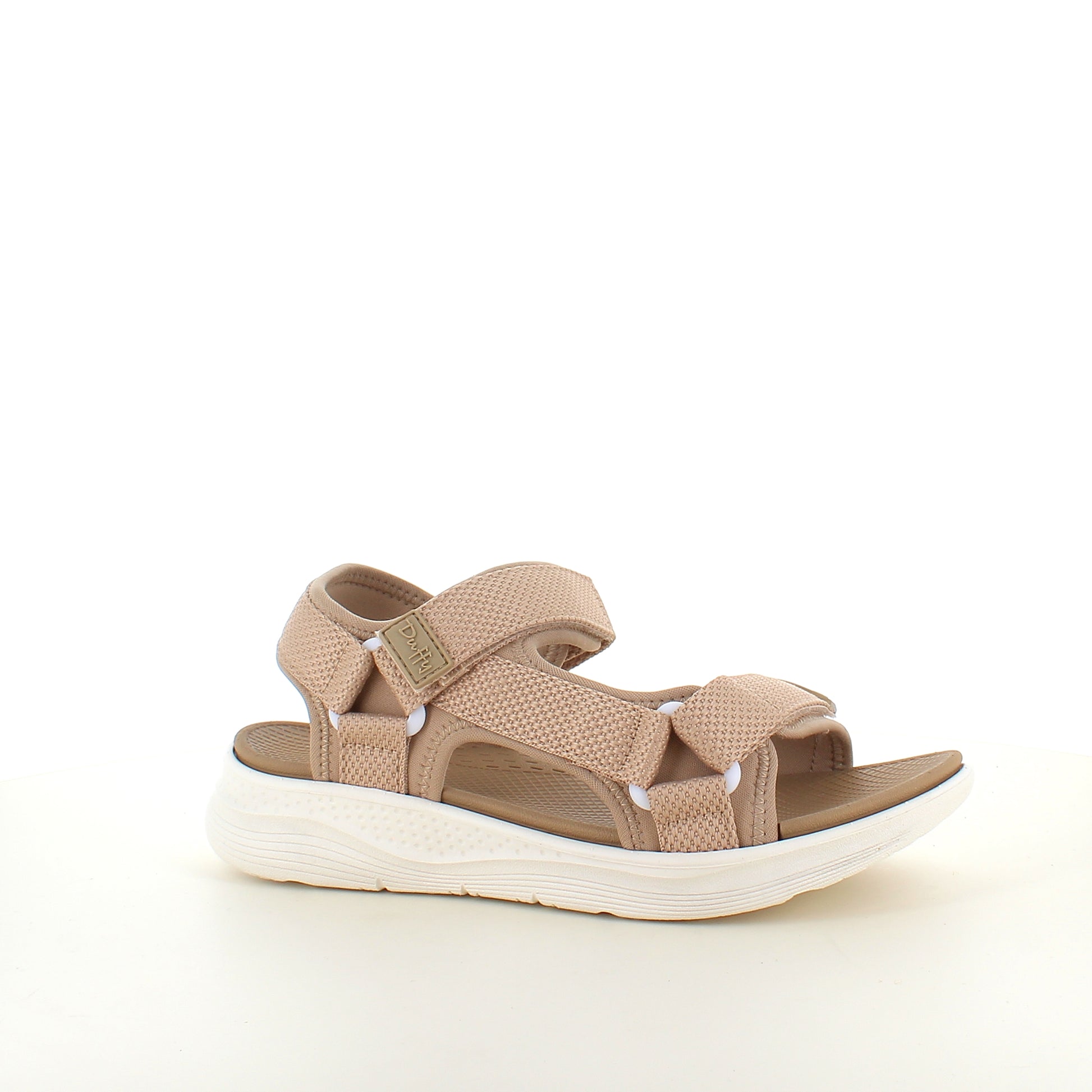 Taupe komfortabel sandal med justerbare remme & let stødabsorbering