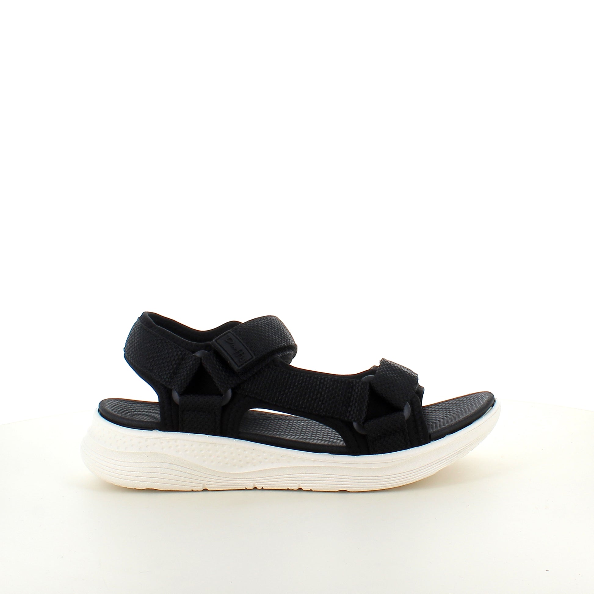 Sort komfortabel sandal med justerbare remme & let stødabsorbering