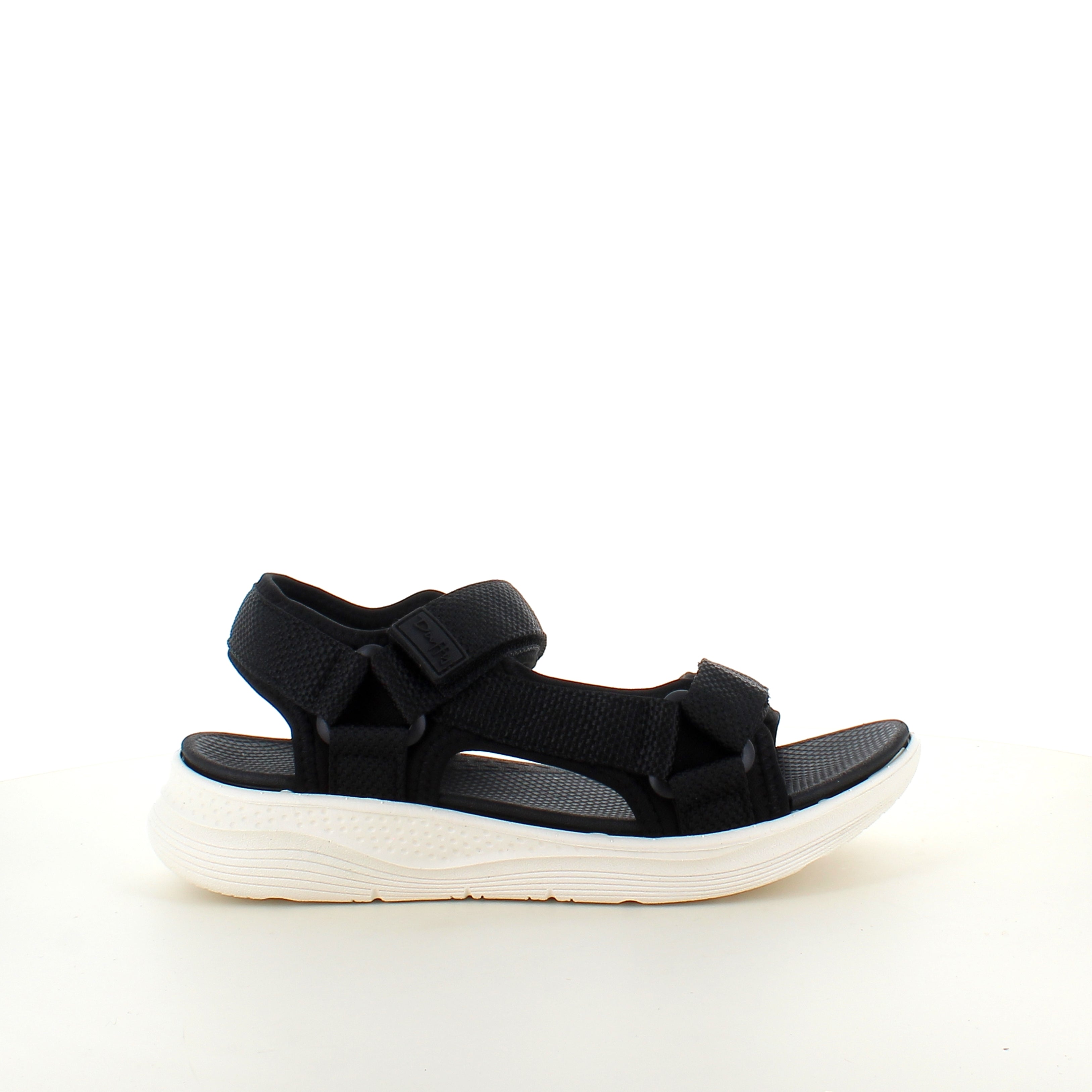 Sort komfortabel sandal med justerbare remme & let stødabsorbering