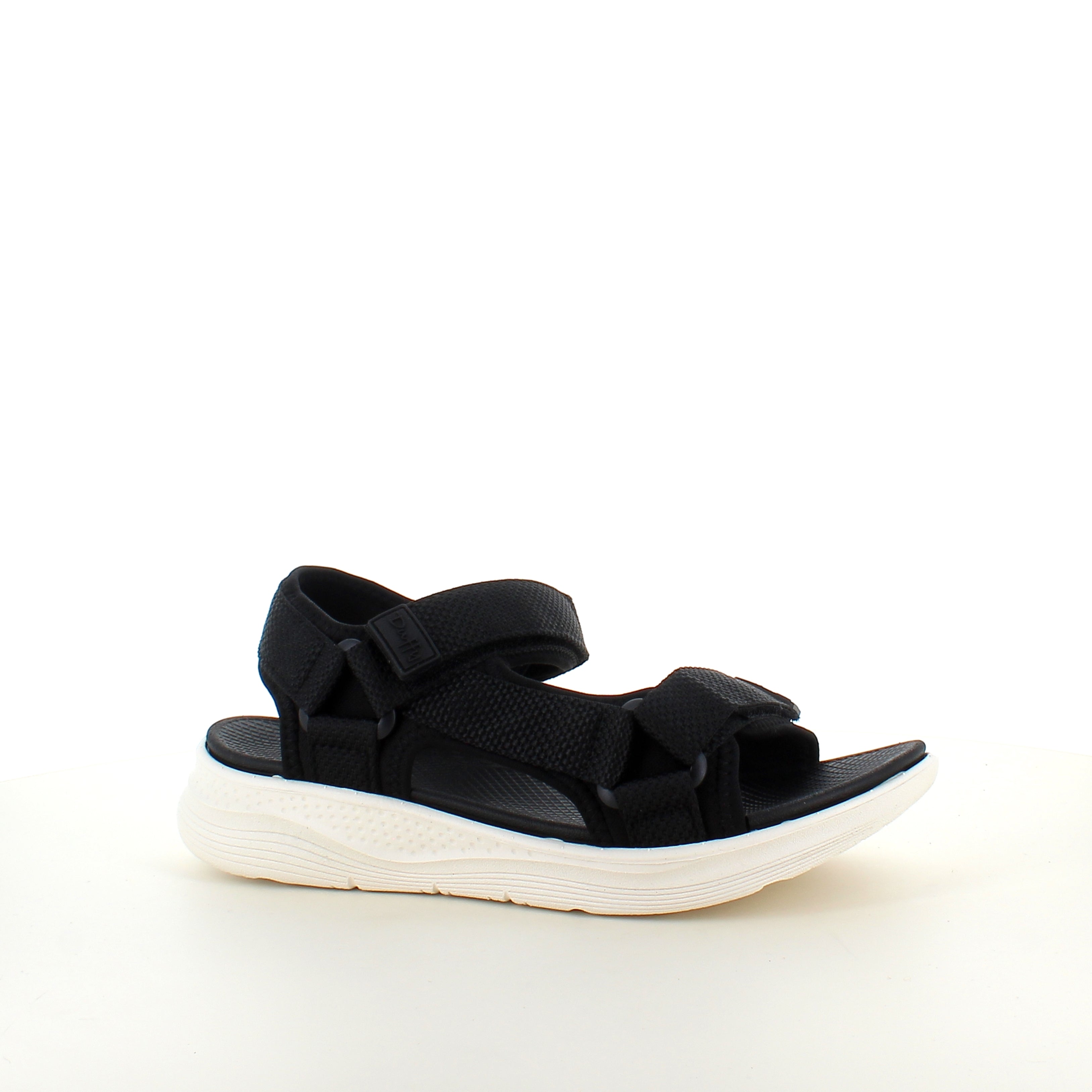 Sort komfortabel sandal med justerbare remme & let stødabsorbering
