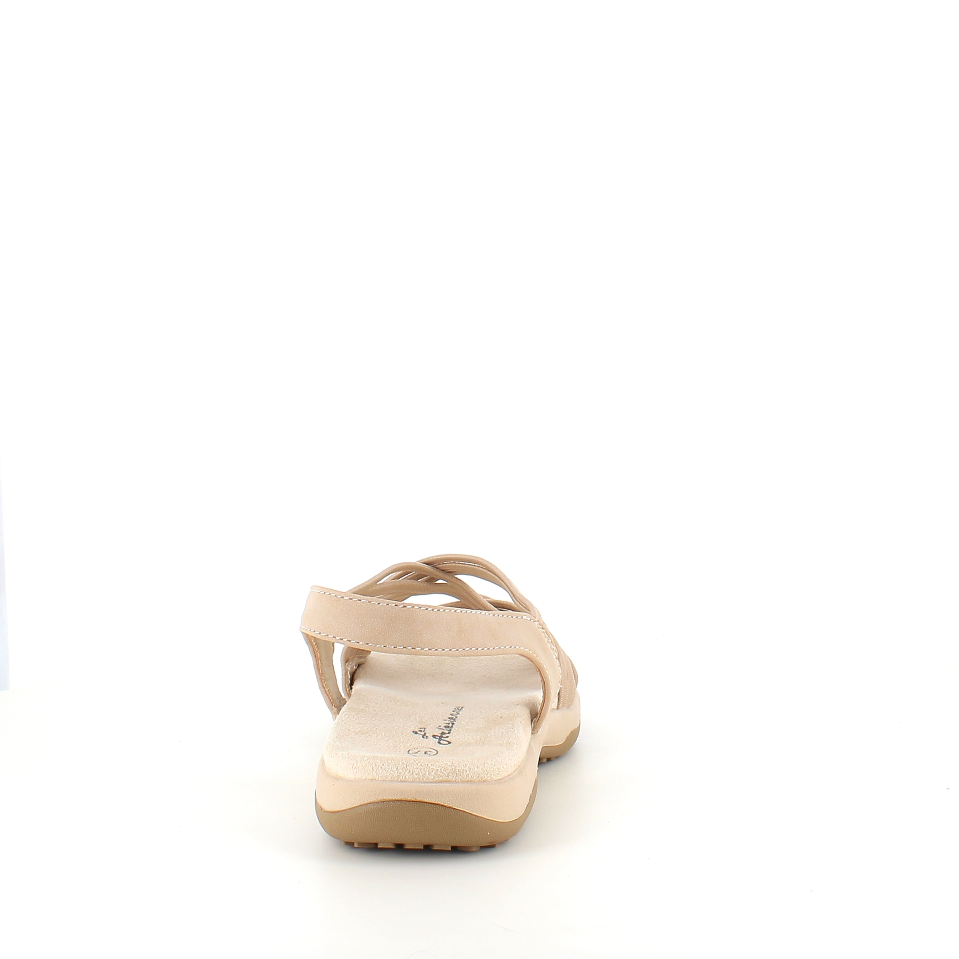 Beige sandal med elastikremme – let & feminin med blød skumsål