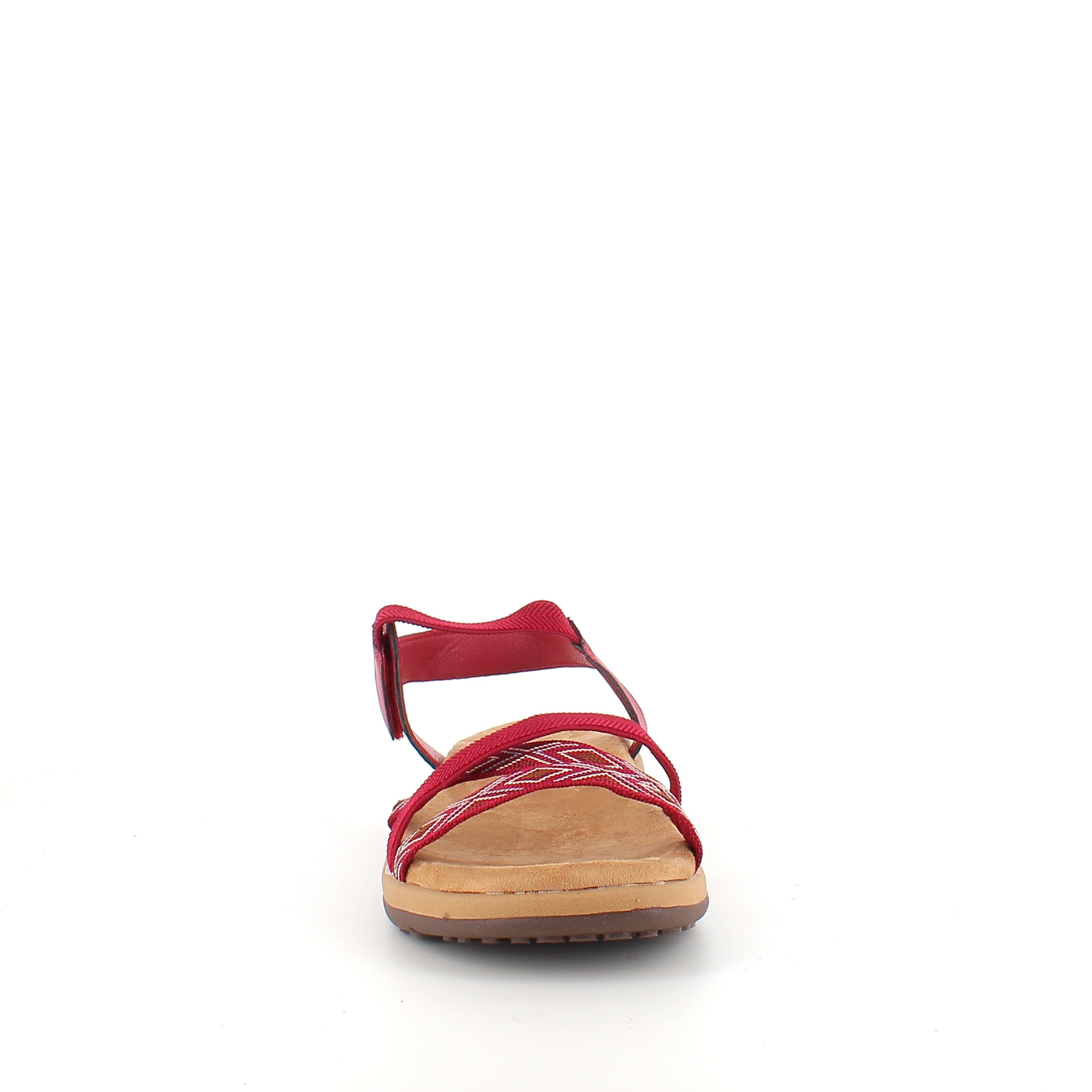 Rød sandal med elastikremme & velcro – feminin & fleksibel til sommeren