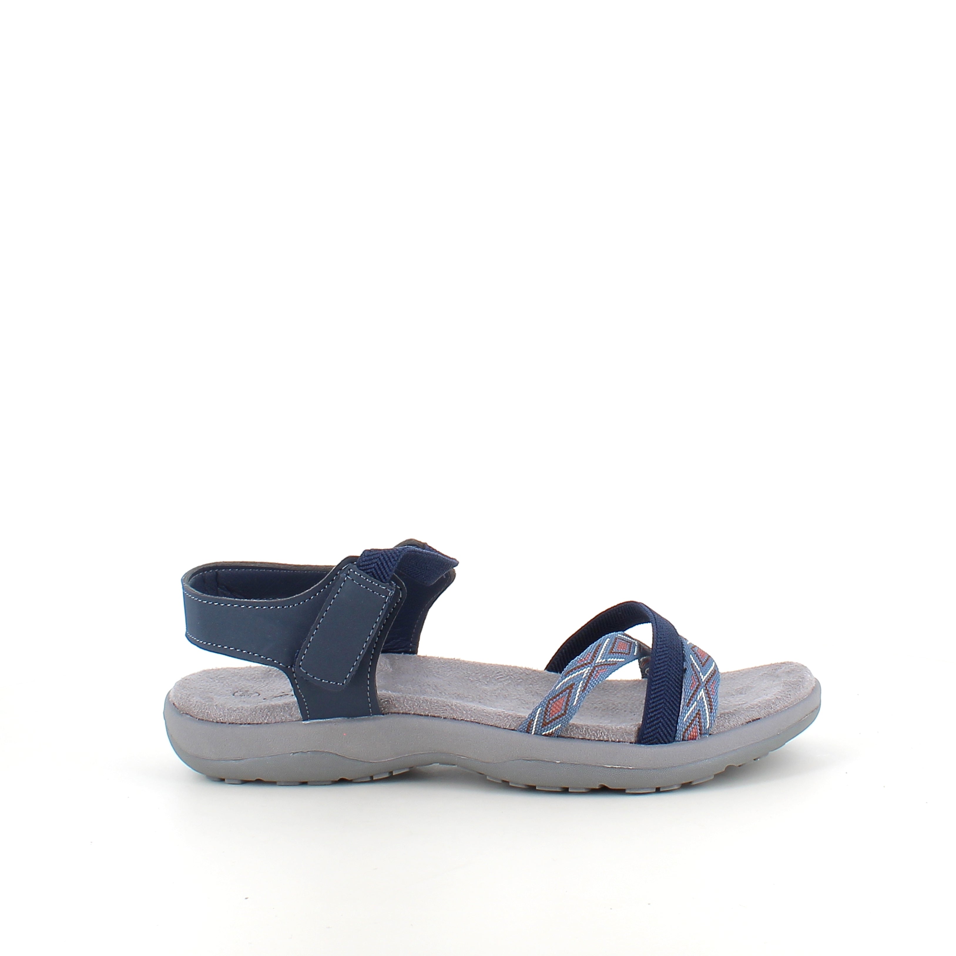 Navy sandal med elastikremme & velcro – rolig & maritim stil