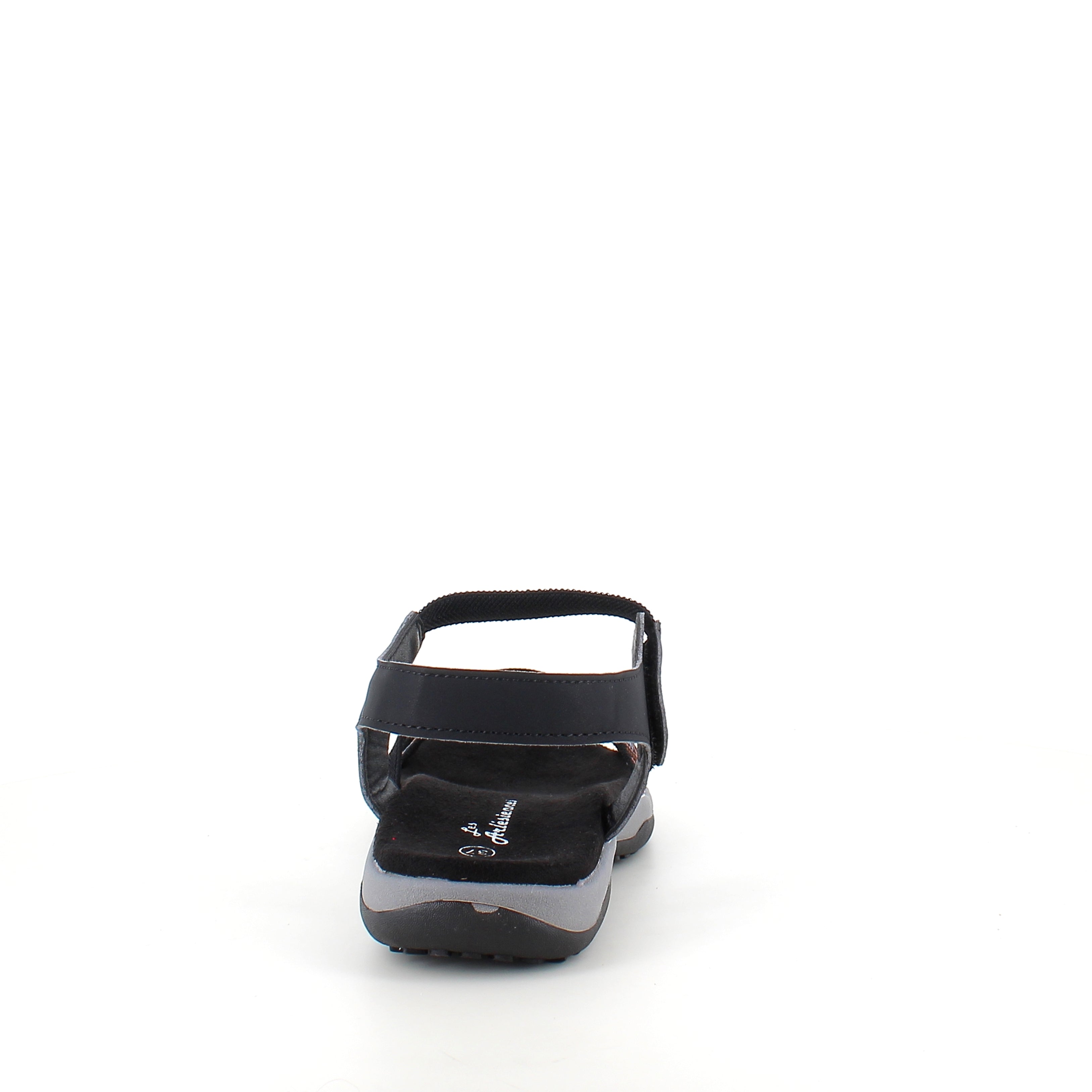 Sort sandal med elastikremme & velcro – klassisk & anvendelig