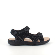 Herresandal med 3 velcroremme – sort sandal med god bredde