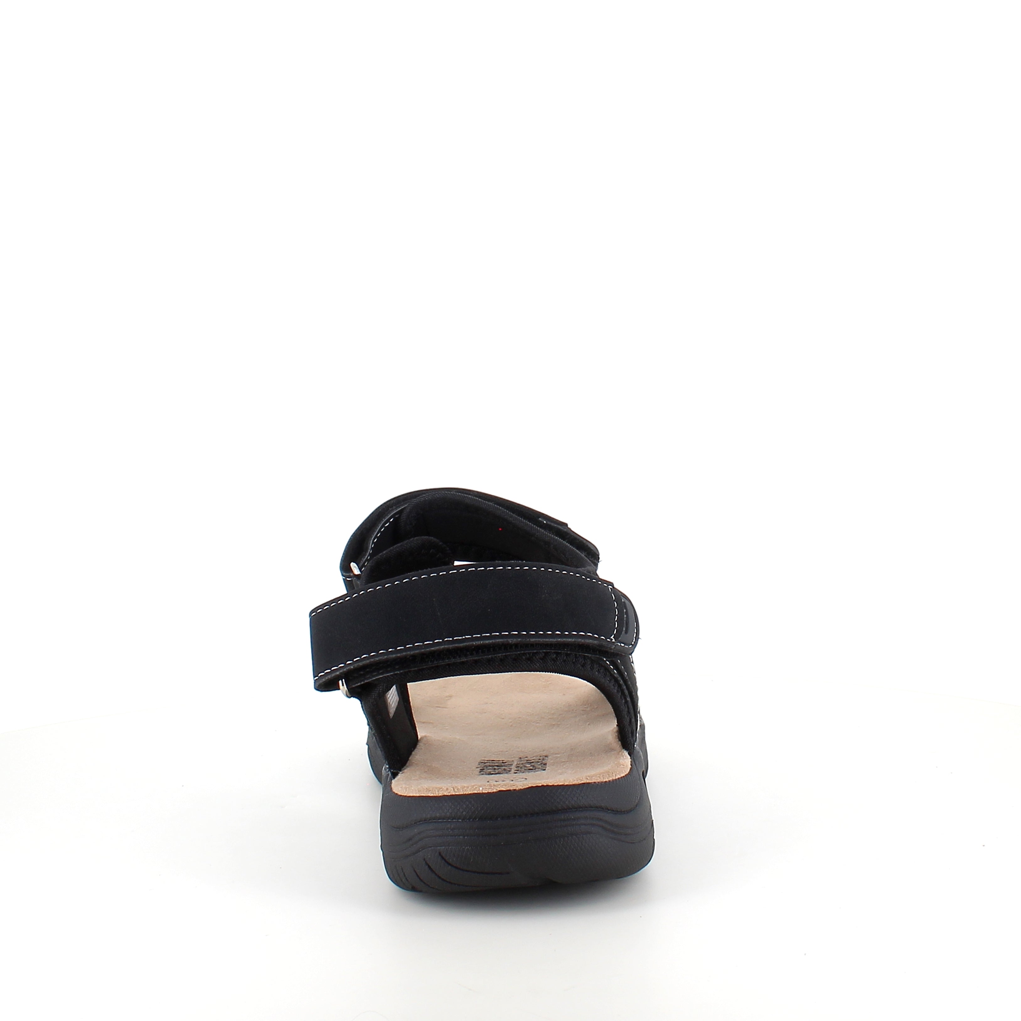Herresandal med 3 velcroremme – sort sandal med god bredde