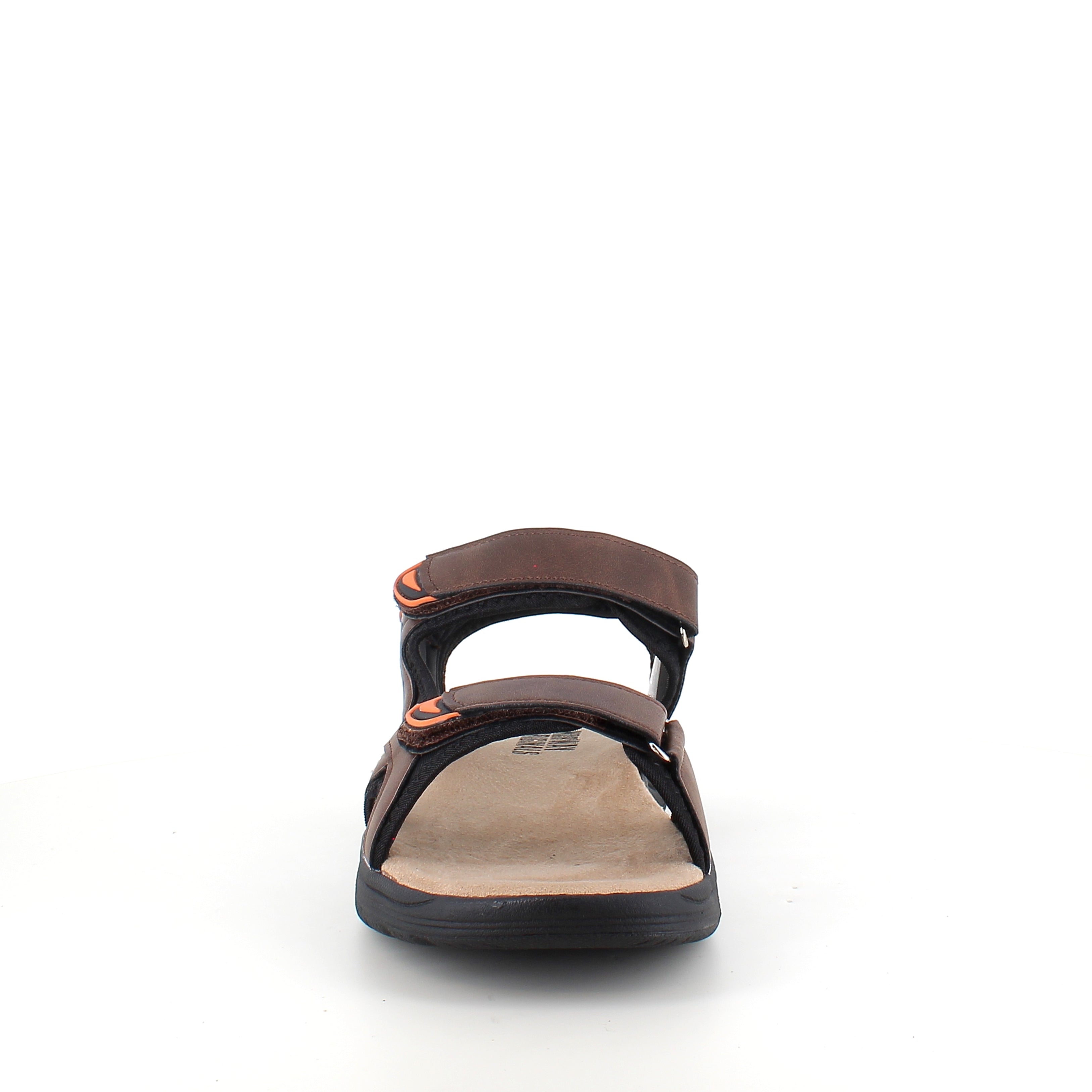 Herresandal med 3 velcroremme – brun sandal med god bredde
