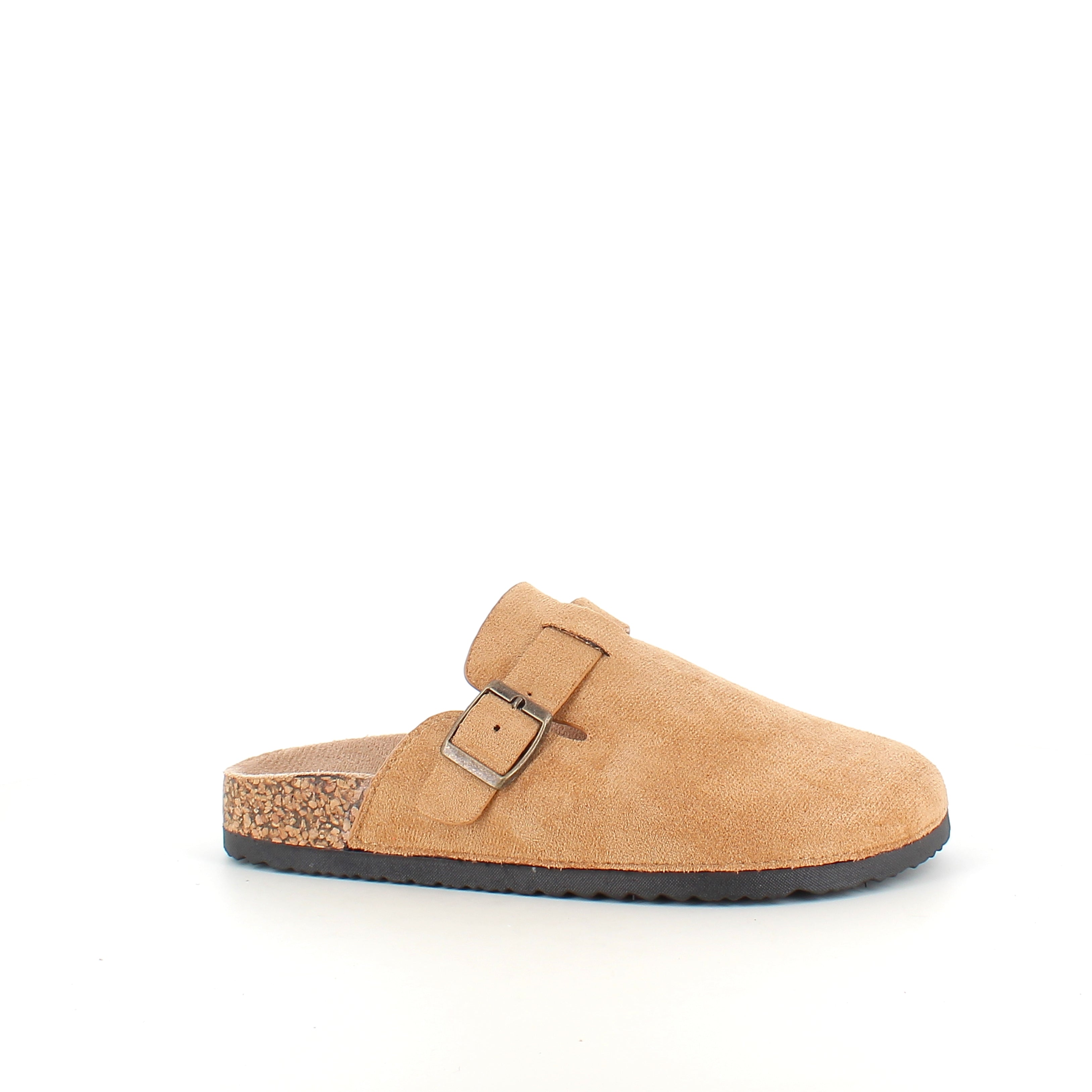 Lys brun slip on sandal i tekstil – let & naturlig model