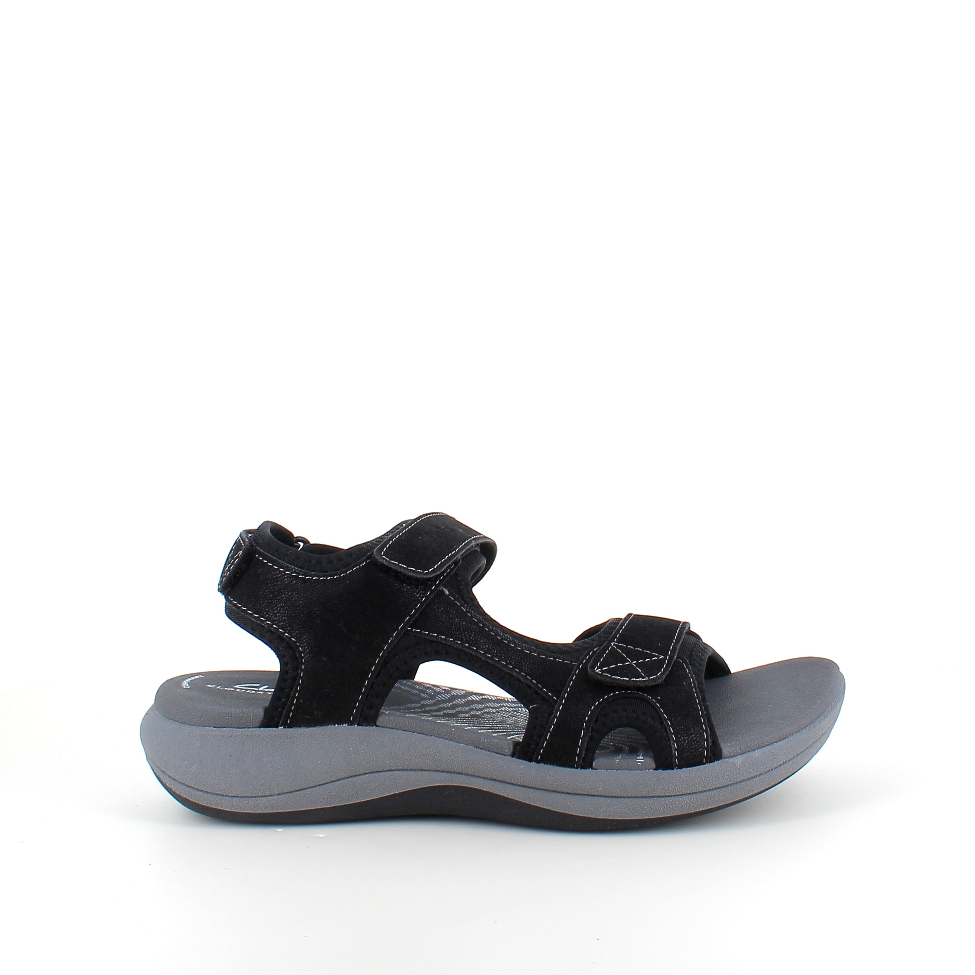 Clarks Cloudsteppers sandal i sort – blød komfort & stødabsorbering hele dagen