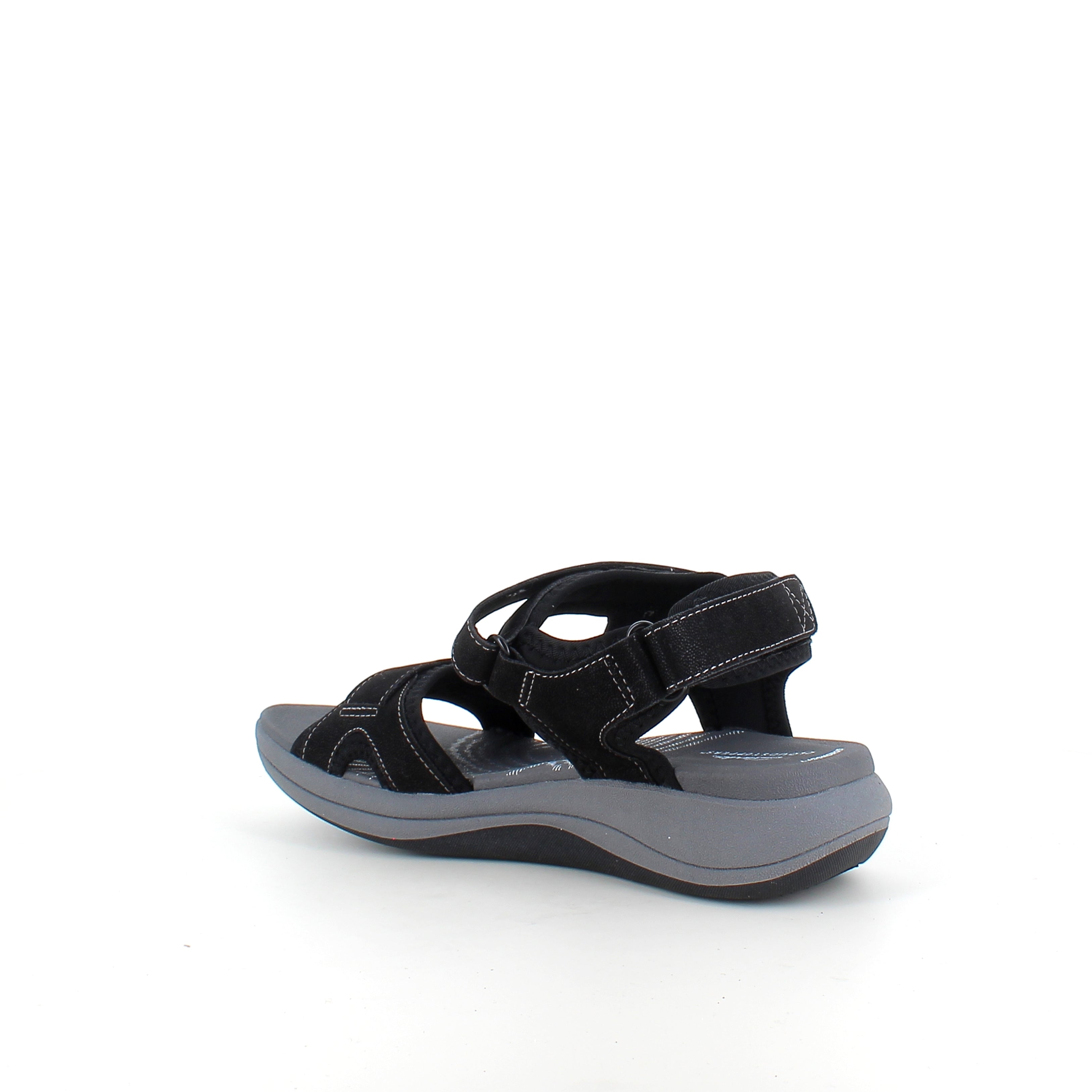 Clarks Cloudsteppers sandal i sort – blød komfort & stødabsorbering hele dagen
