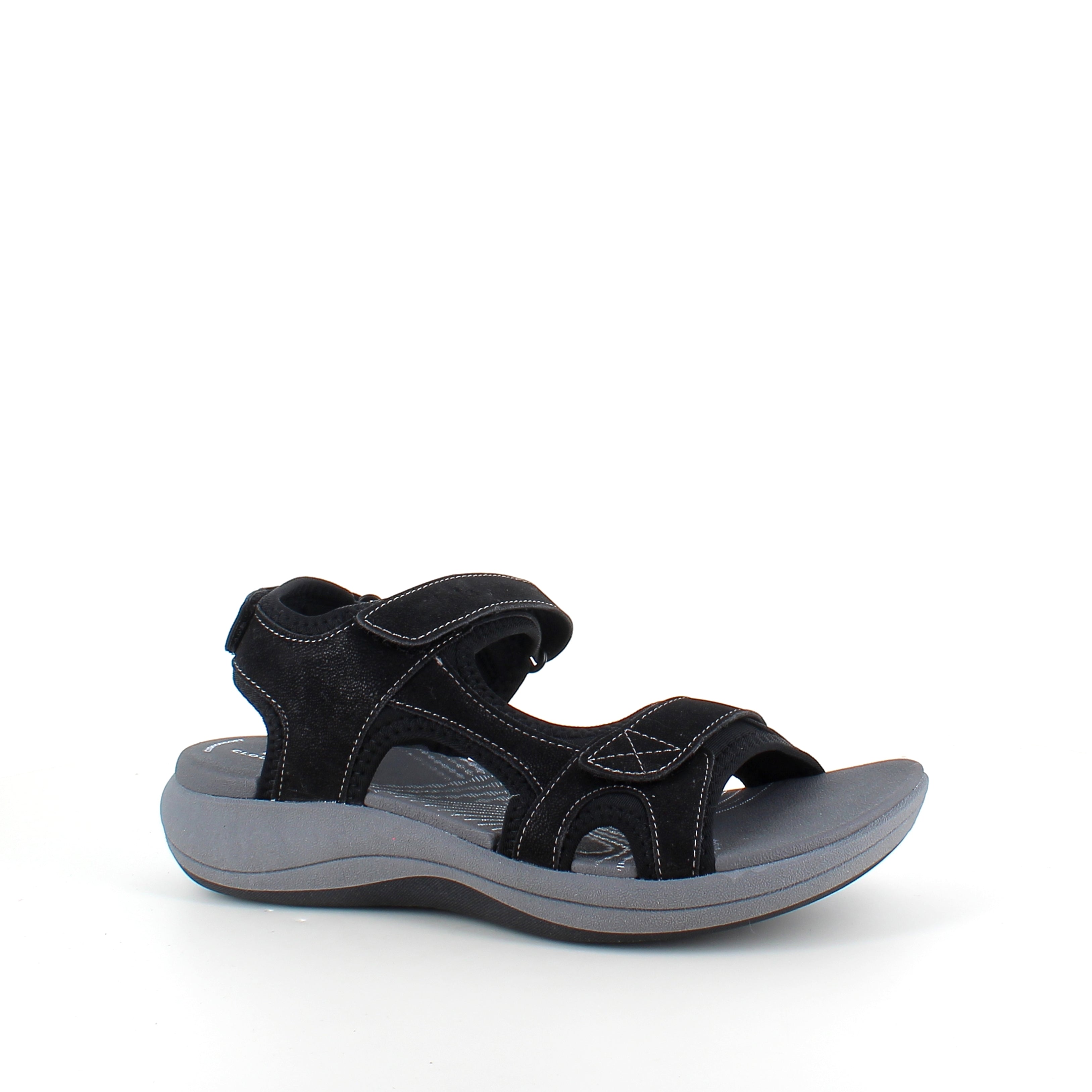 Clarks Cloudsteppers sandal i sort – blød komfort & stødabsorbering hele dagen
