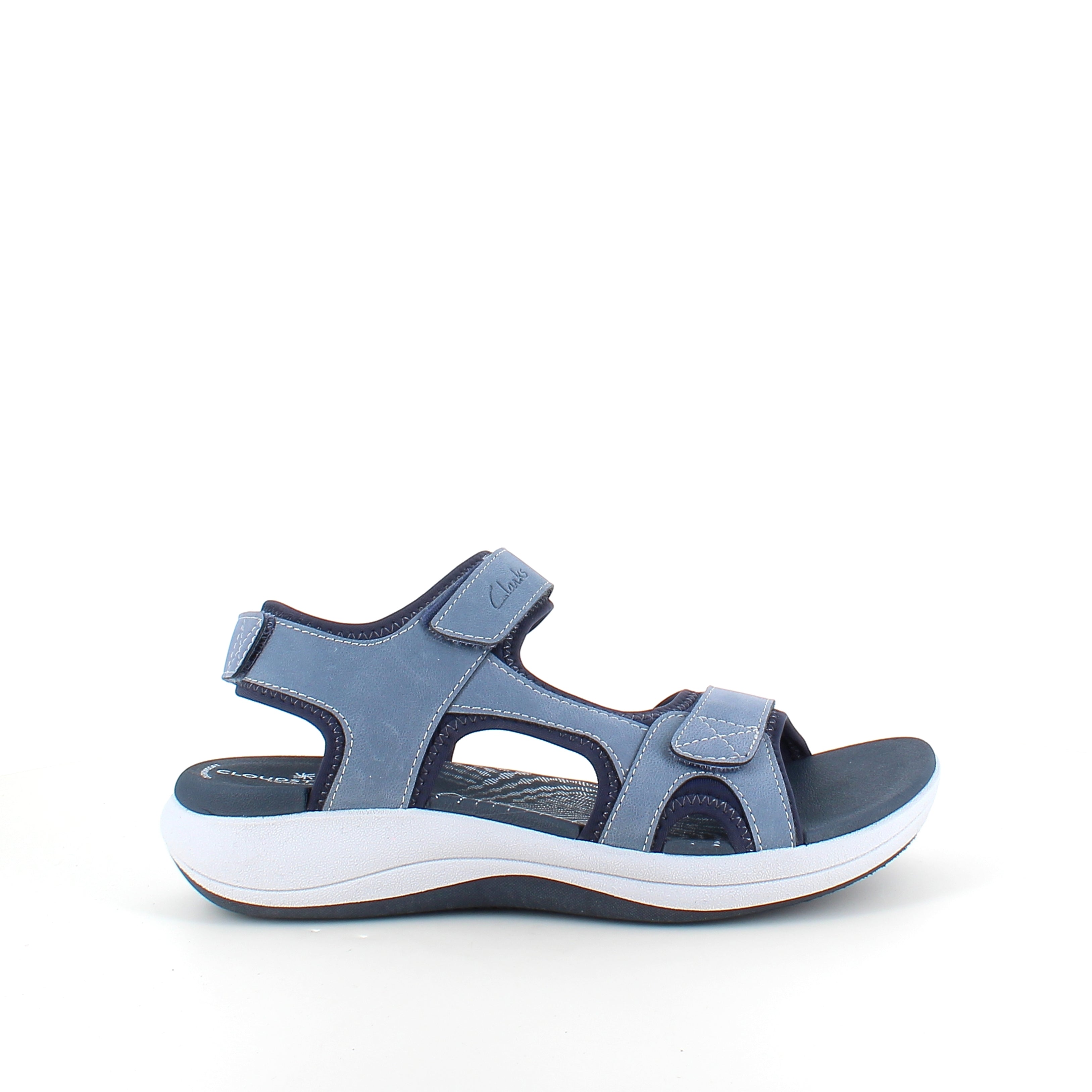 Clarks Cloudsteppers sandal i blå – blød & støttende sandal til aktive dage