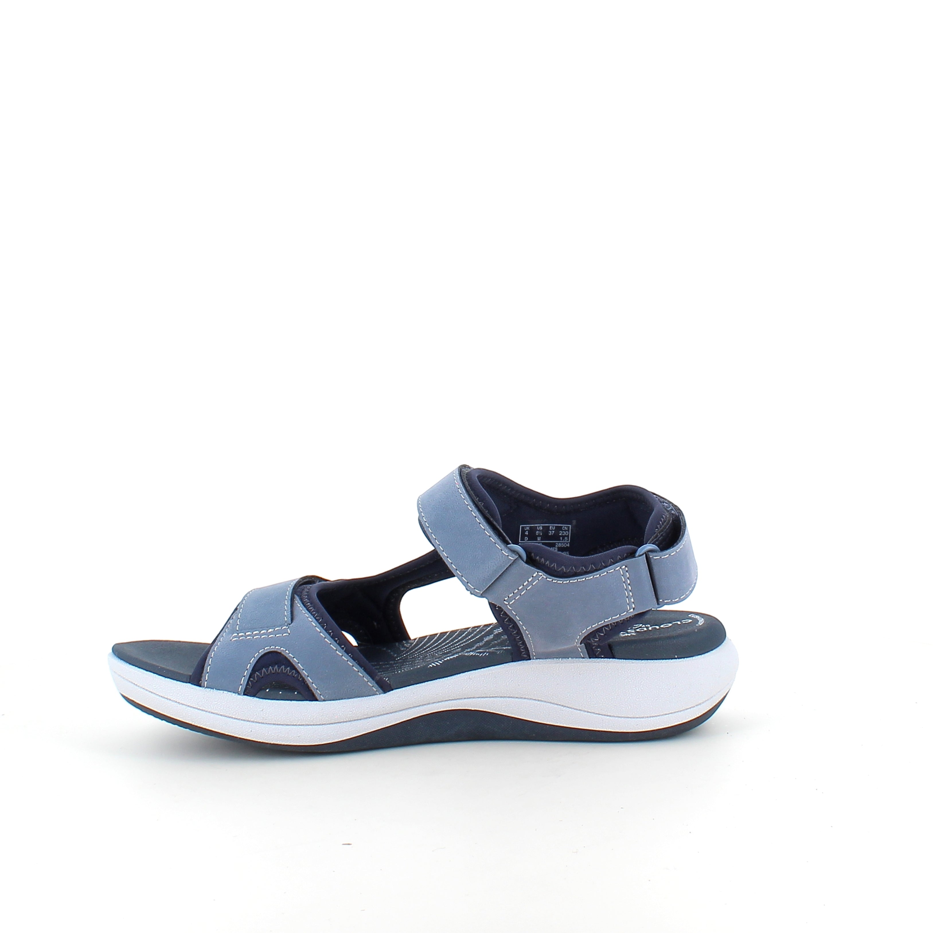 Clarks Cloudsteppers sandal i blå – blød & støttende sandal til aktive dage