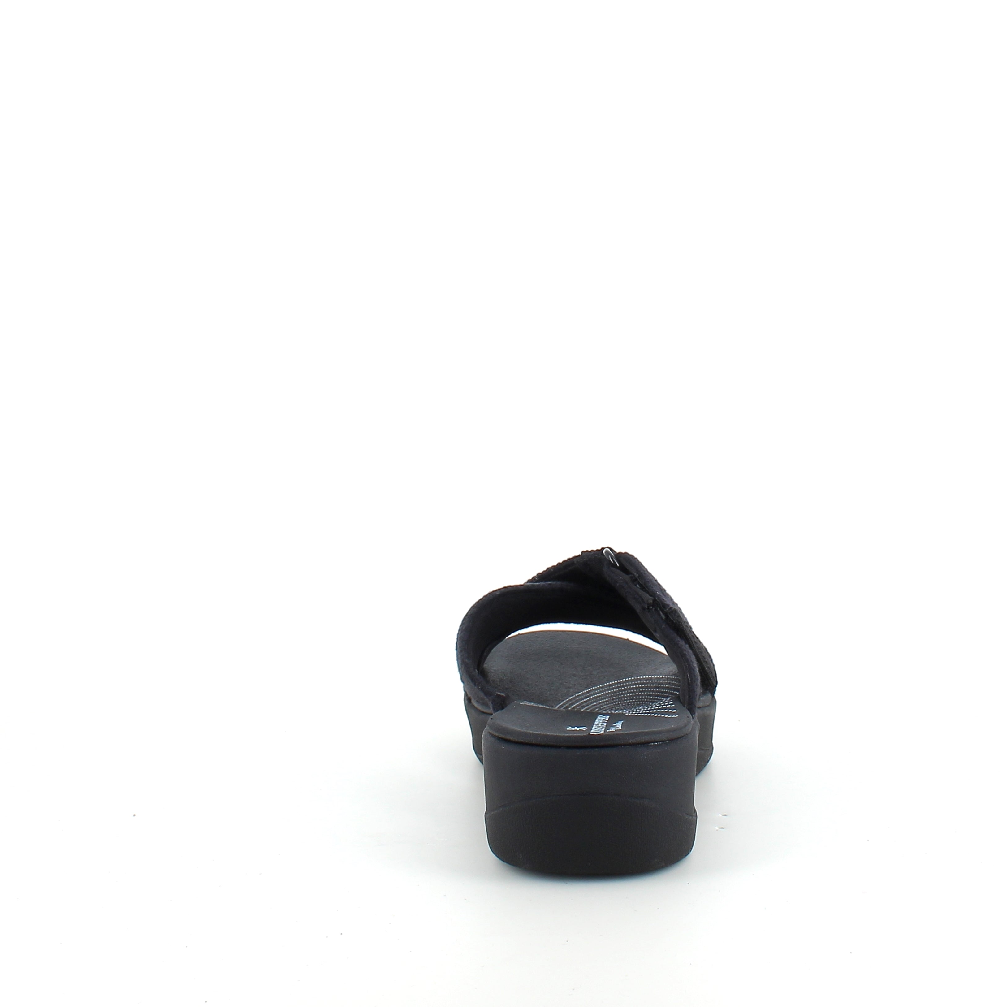 Clarks Wave D slip on sandal i sort – blød komfort & stabil støtte