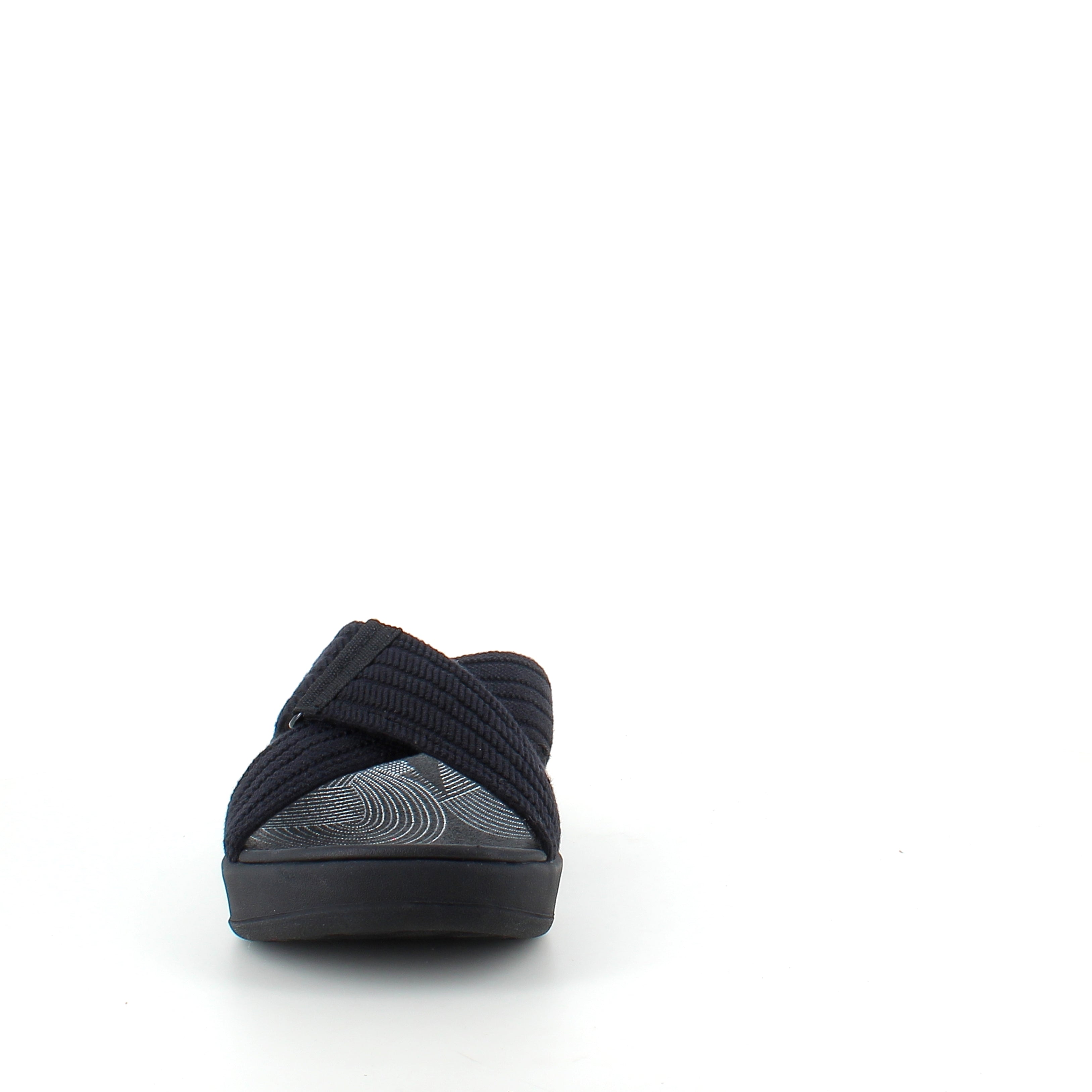 Clarks Wave D slip on sandal i sort – blød komfort & stabil støtte