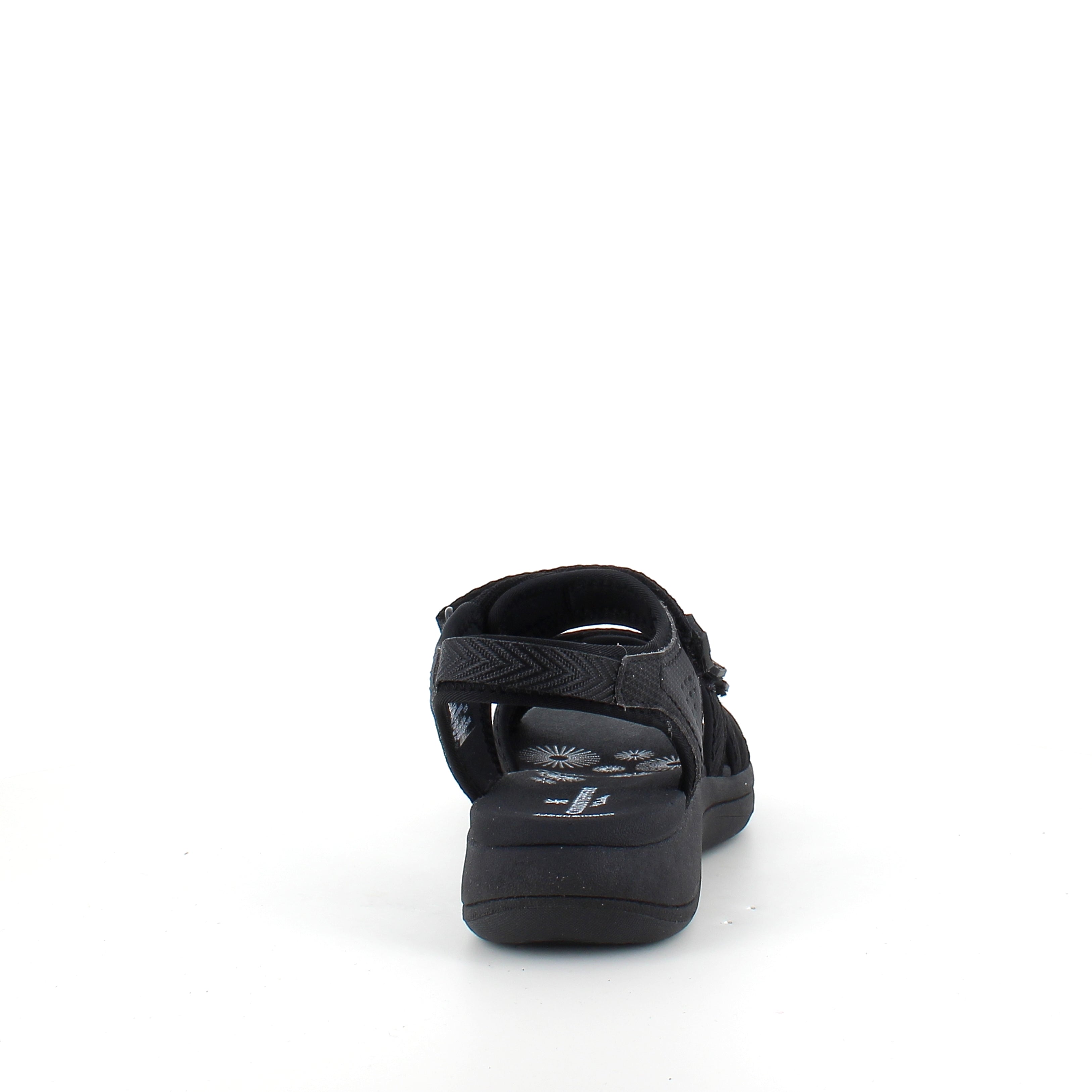 Clarks Cloudsteppers sandal i sort – let & stødabsorberende komfort til lange dage