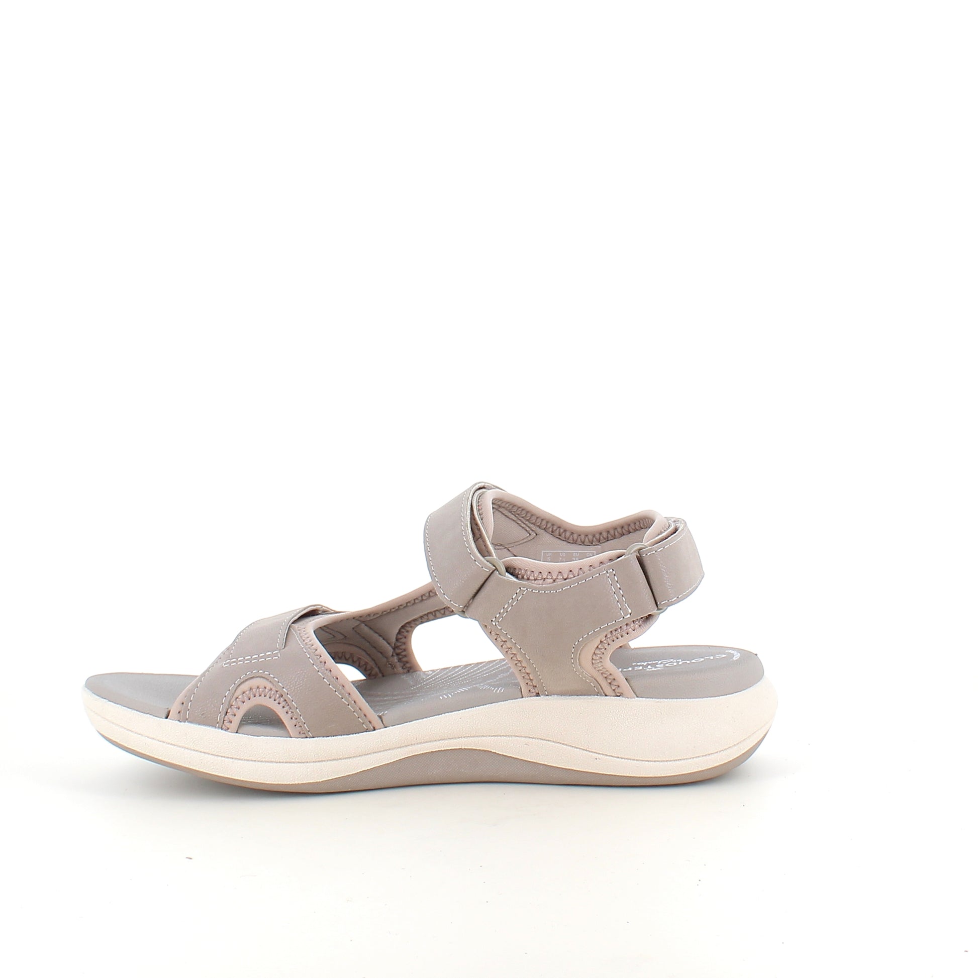 Clarks Cloudsteppers sandal i grå – let & støttende komfort til hverdag