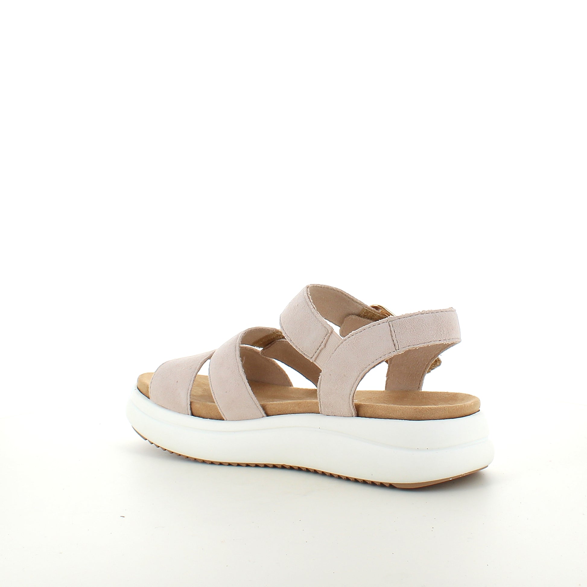 Remonte sandal i beige med hvid bund – komfort & fleksibilitet op til str. 45