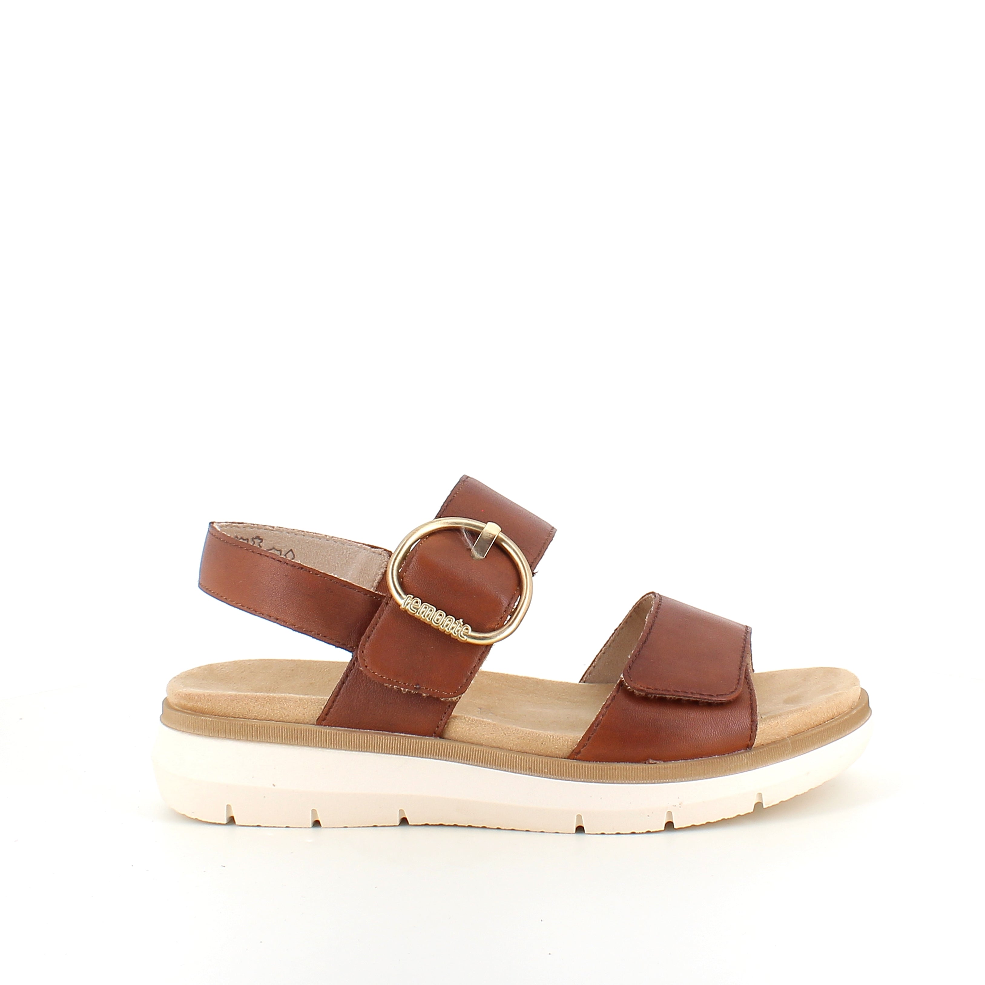 Remonte sandal i brun til dame – elegant komfort med Soft-sål & justerbar pasform