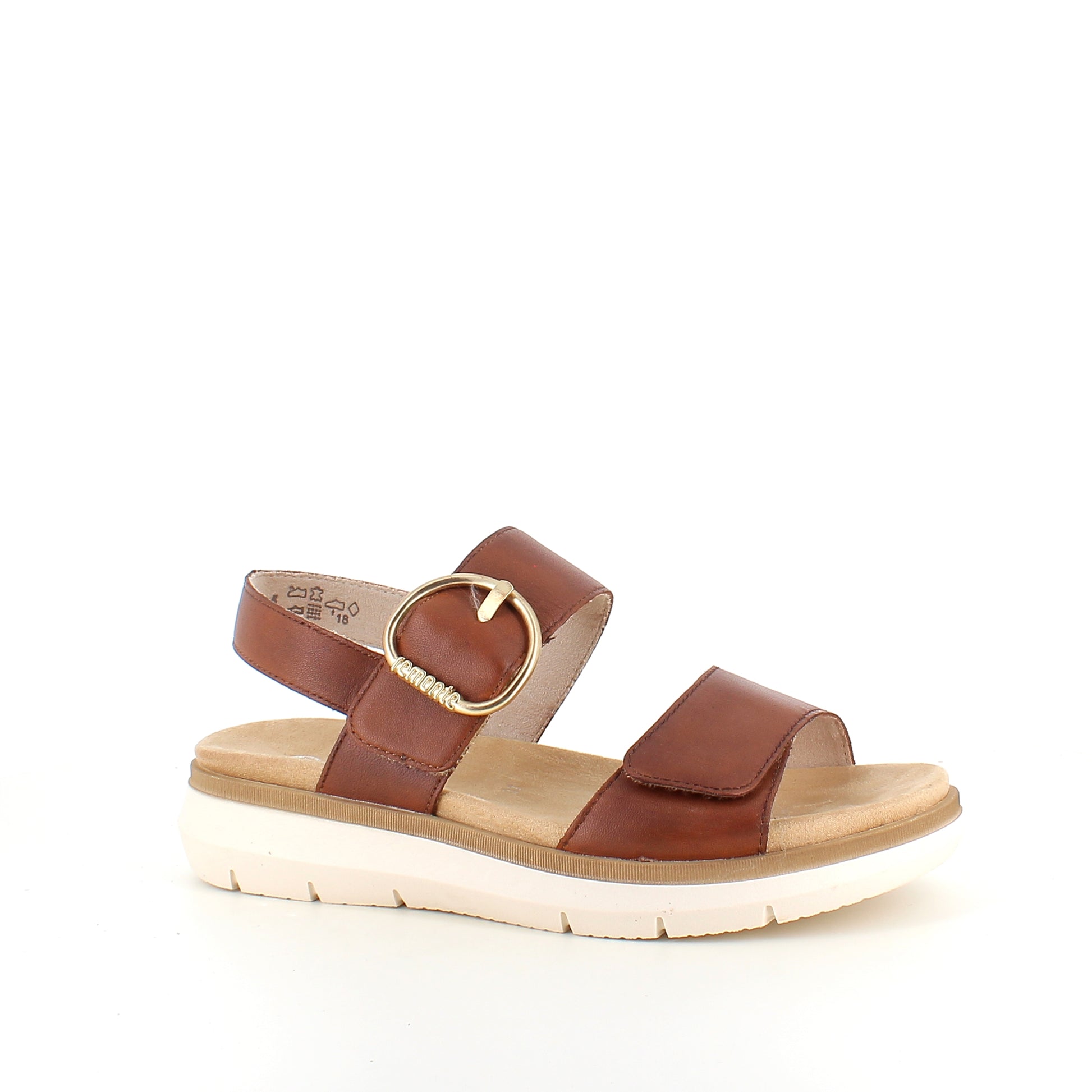Remonte sandal i brun til dame – elegant komfort med Soft-sål & justerbar pasform