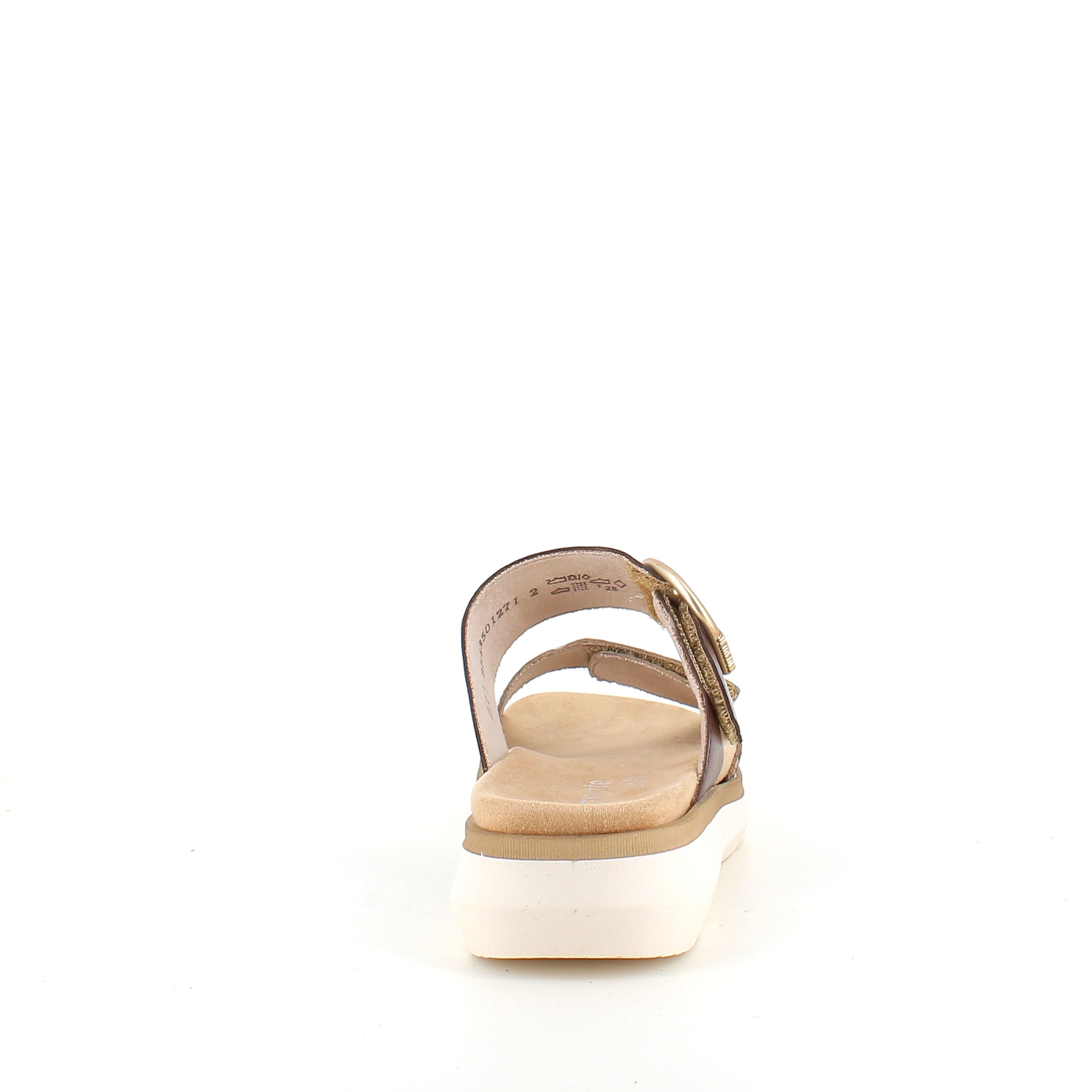 Slip on sandal i brun med slangeskindsprint – let komfort & udtagelig indersål op til str 45
