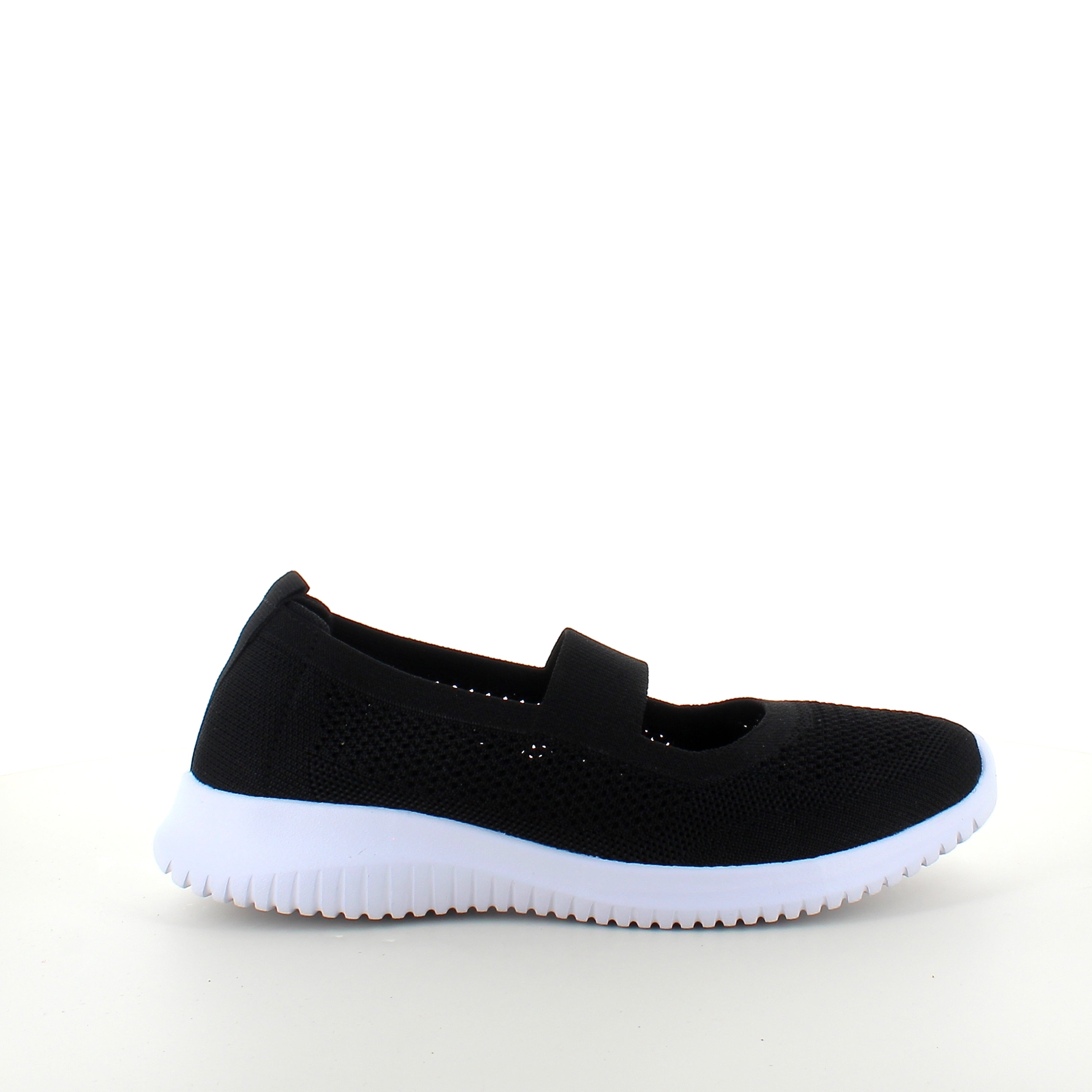Sort slip-on ballerina fra Endurance med stødabsorbering og fleksibel komfort