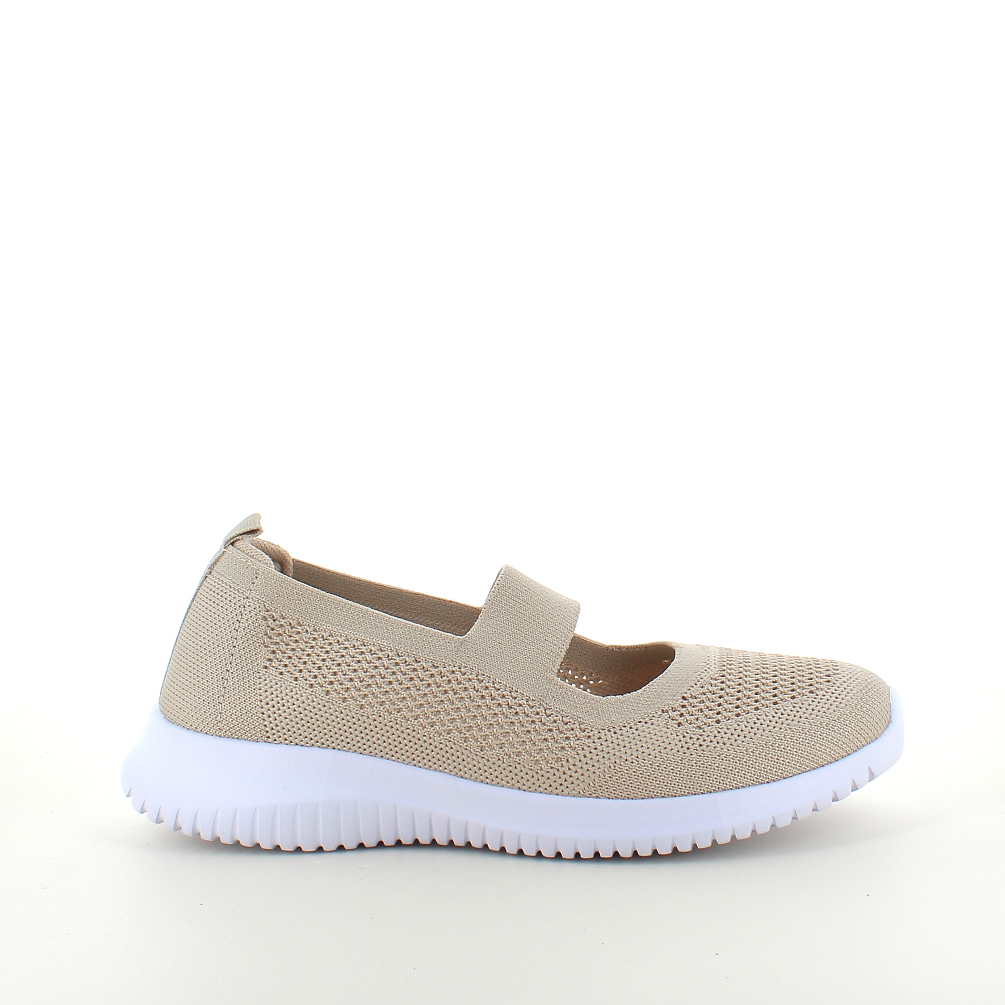 Beige slip-on ballerina fra Endurance med stødabsorbering og fleksibel komfort