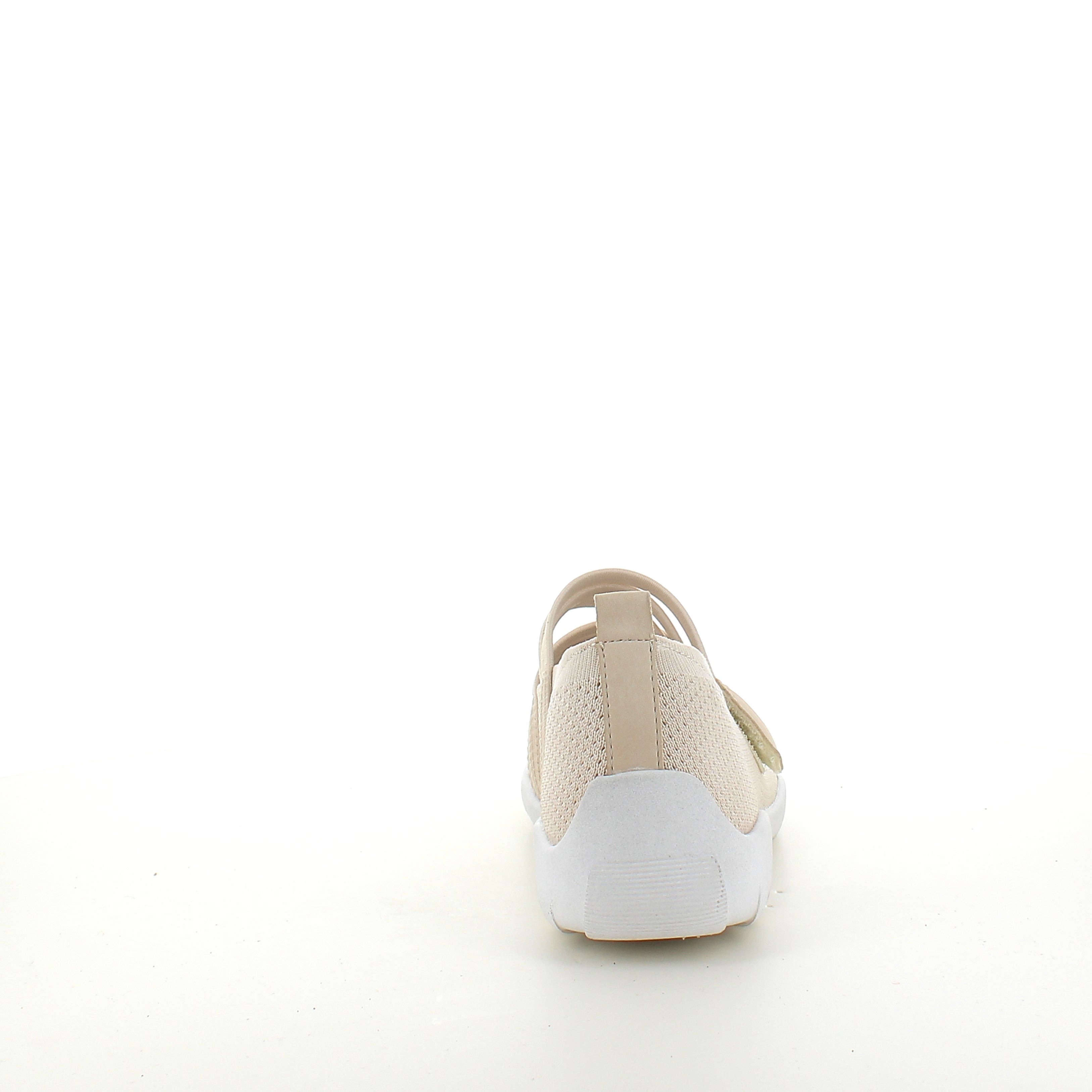 Beige Remonte ballerina med velcrorem – let & stødabsorberende helt op til str 45