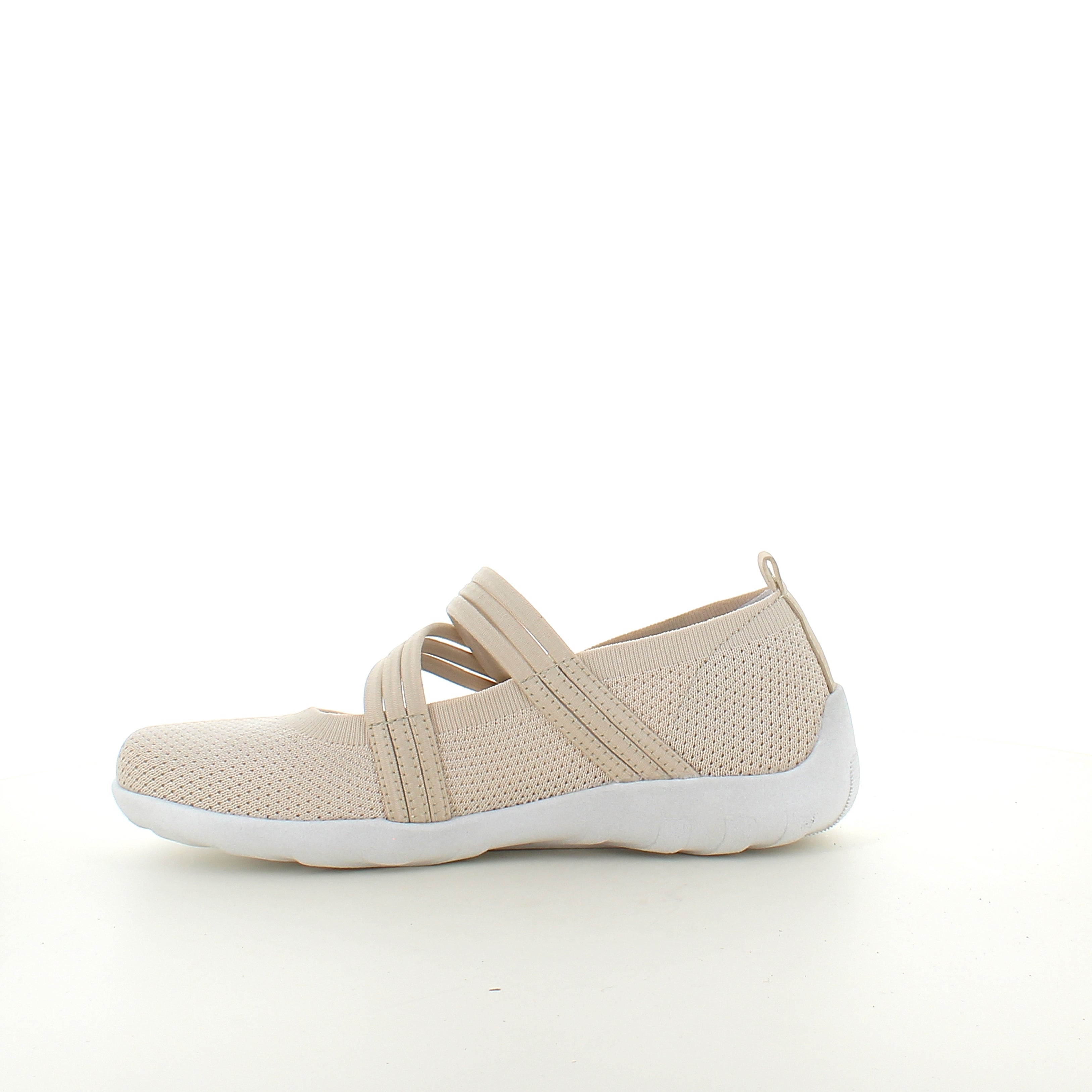 Beige Remonte ballerina med velcrorem – let & stødabsorberende helt op til str 45