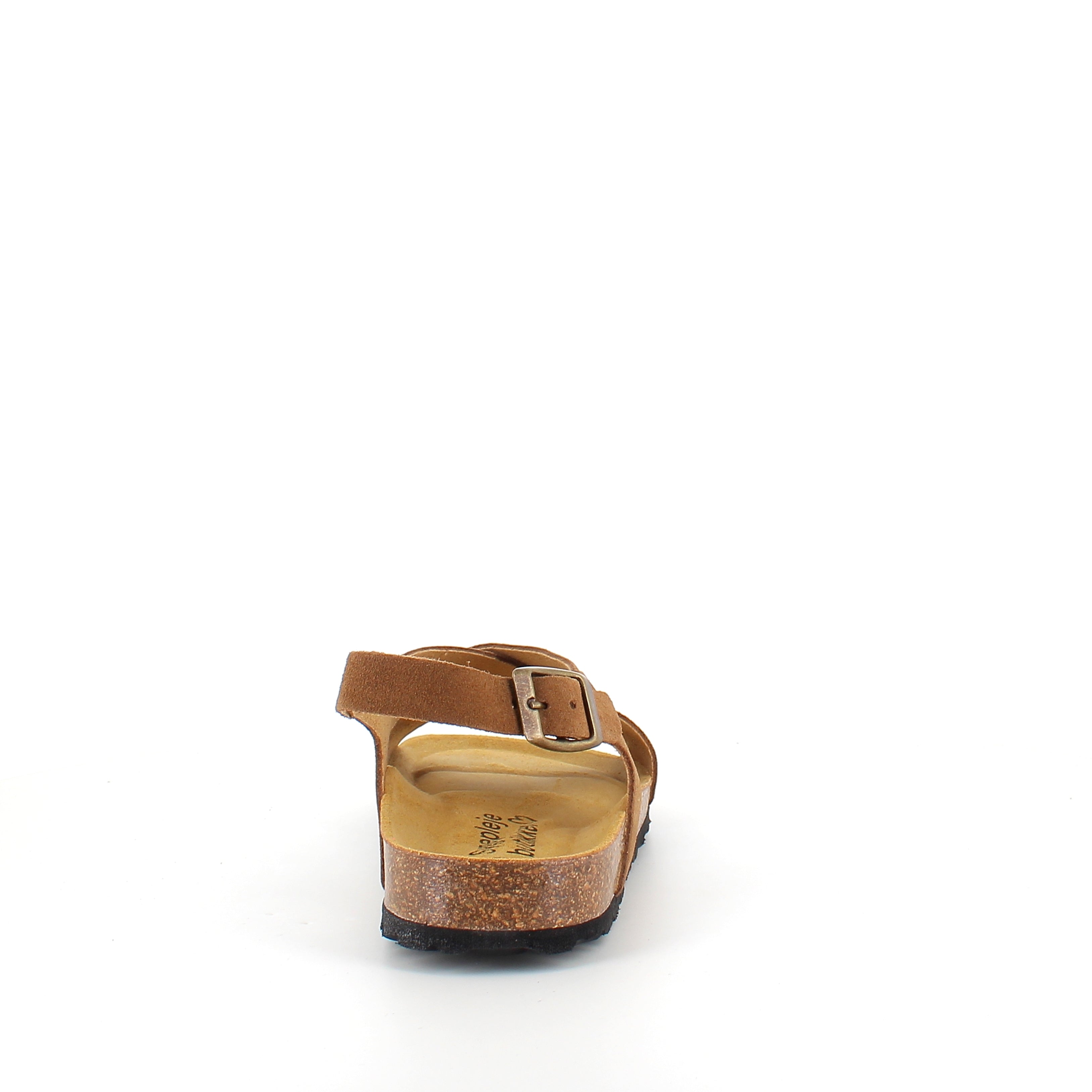 Serraje Roble – brun sandal med krydsremme & bagrem | Sygeplejebutikken