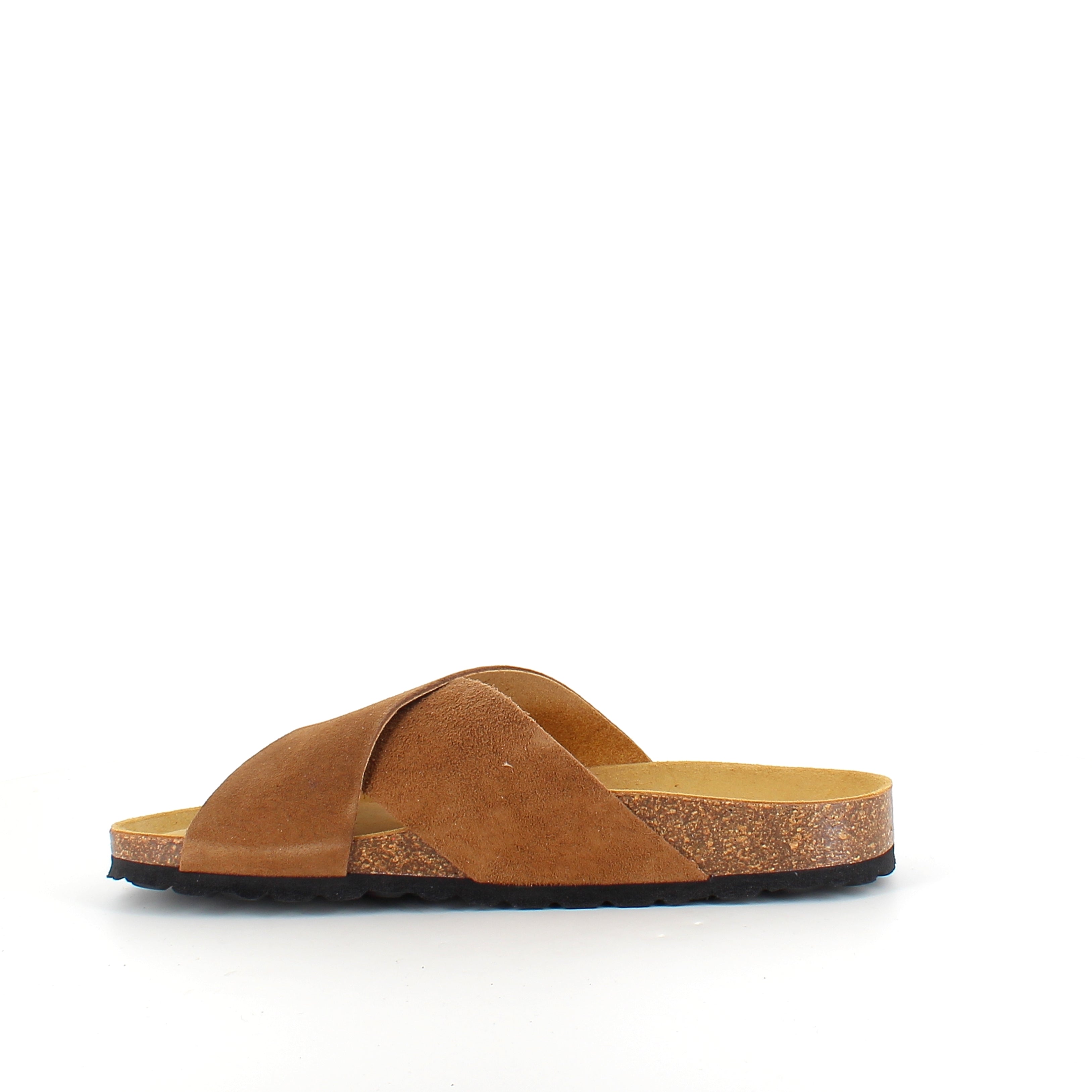 Serraje Roble – brun slip on sandal med krydsremme & komfort | Sygeplejebutikken
