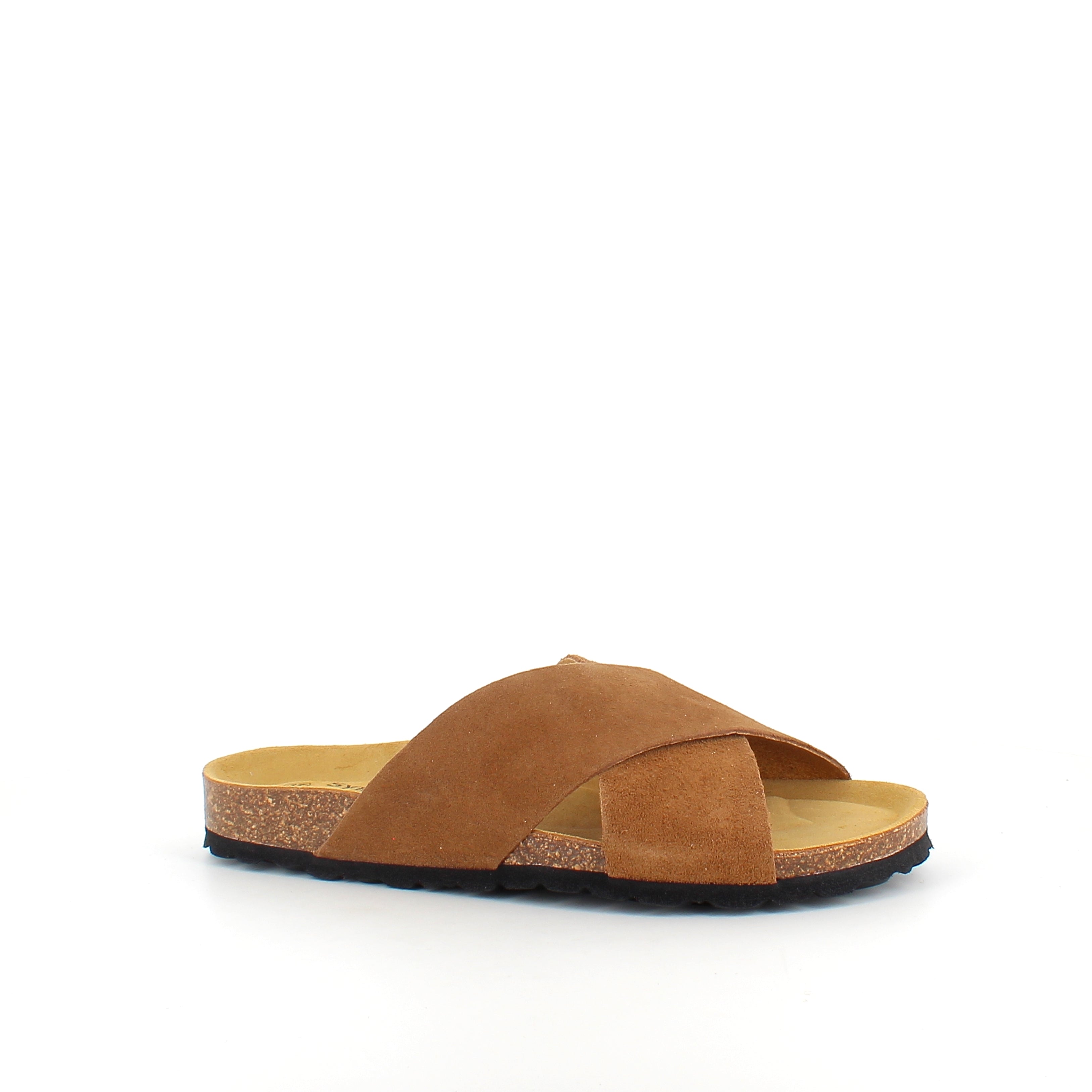 Serraje Roble – brun slip on sandal med krydsremme & komfort | Sygeplejebutikken