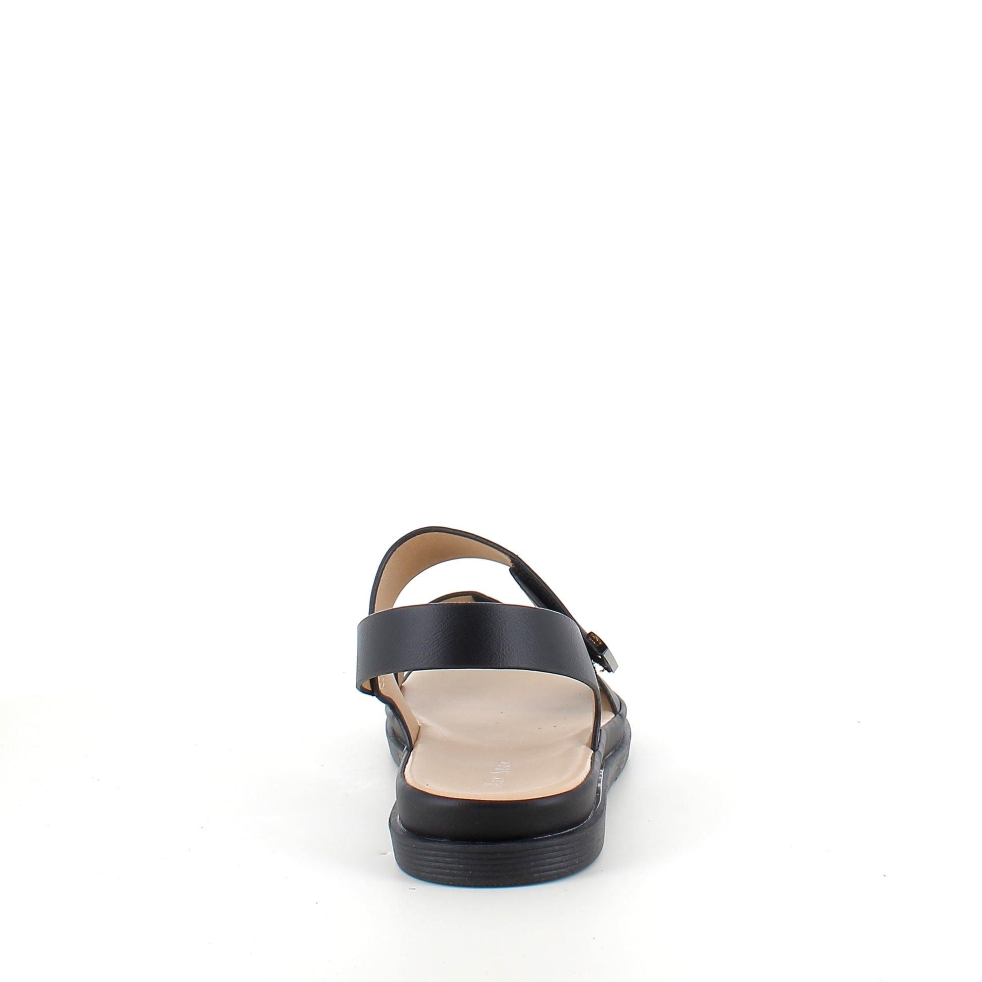 Sort sandal med justerbare remme & blød komfortsål