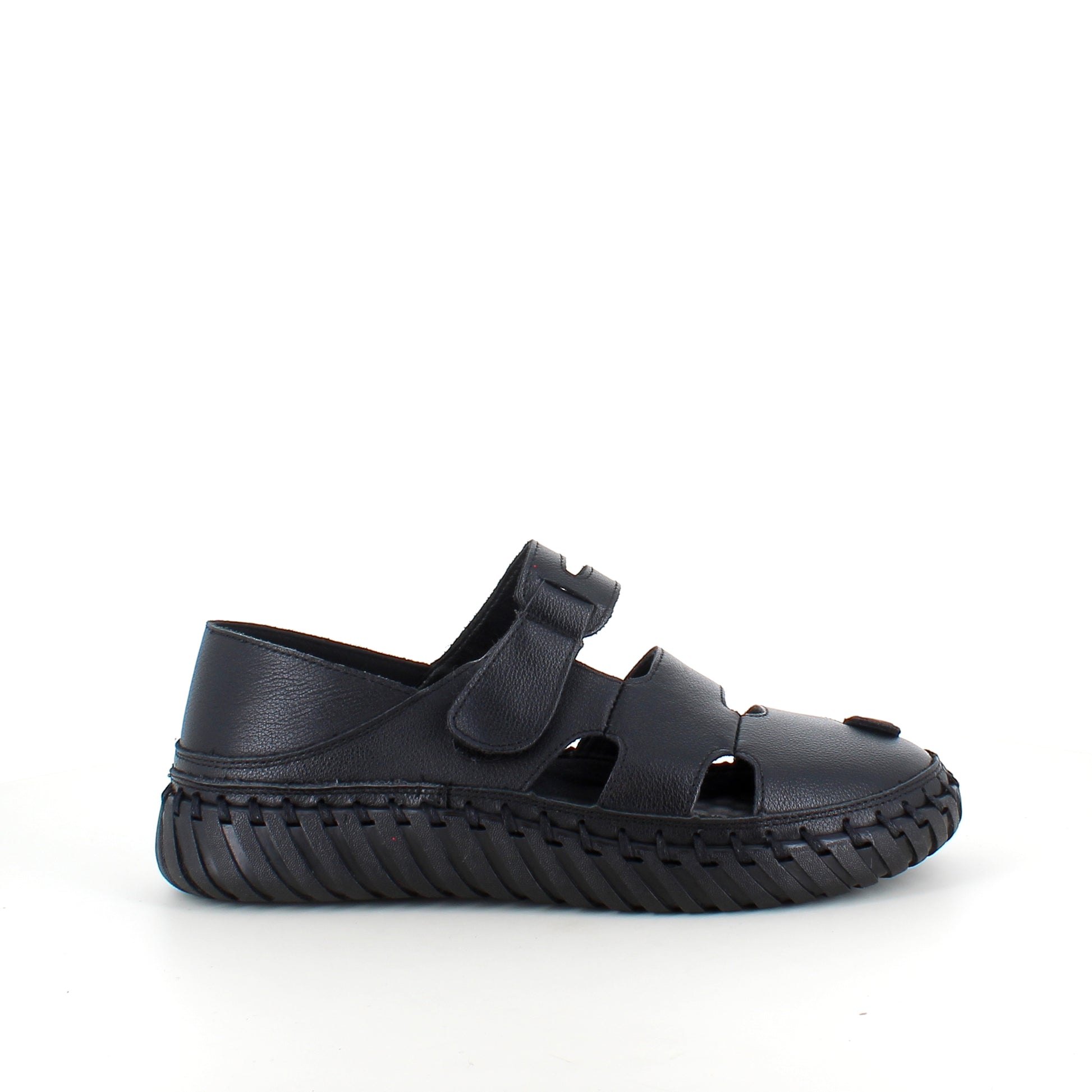 Sort komfort sandal med lukket tå & fleksibel sål