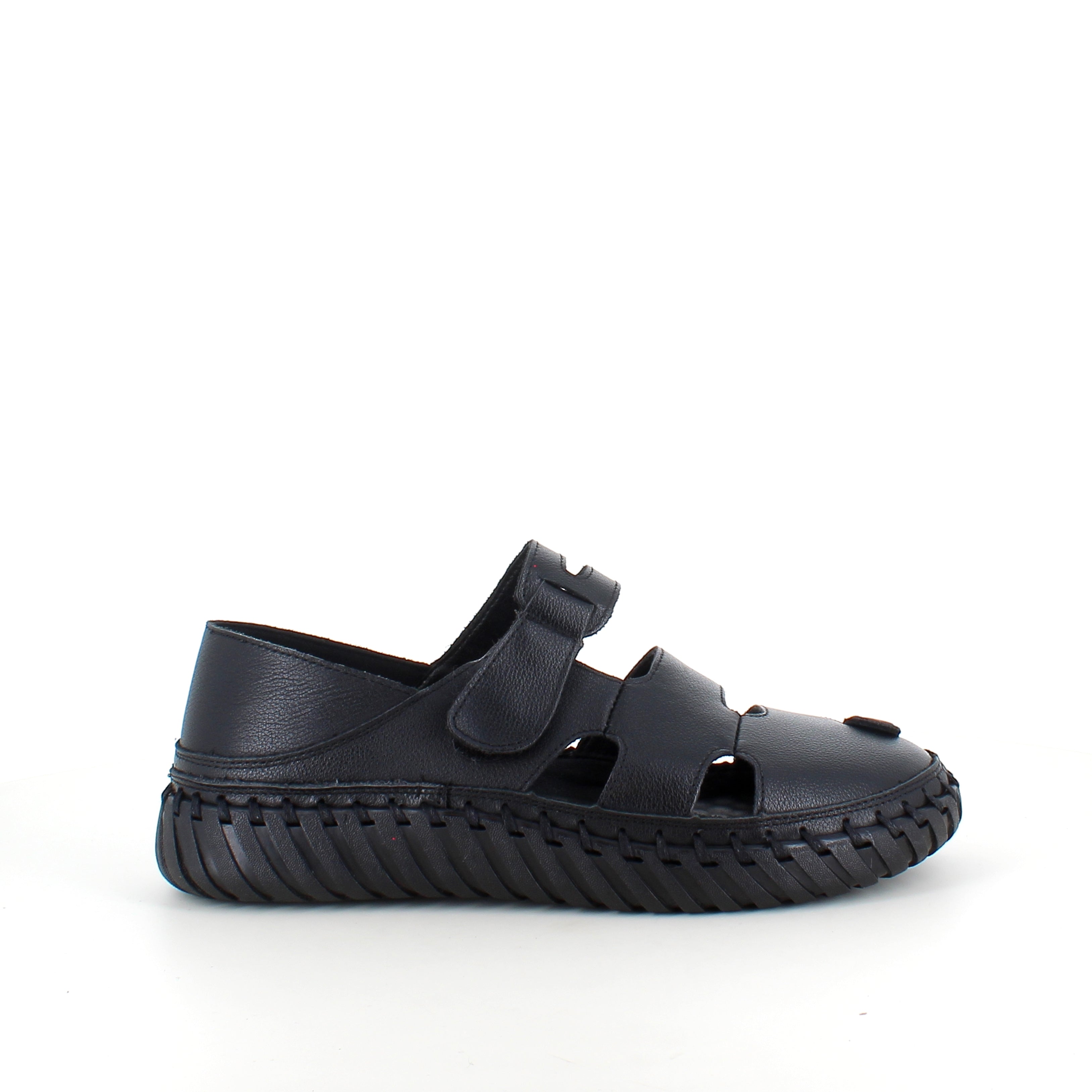 Sort komfort sandal med lukket tå & fleksibel sål