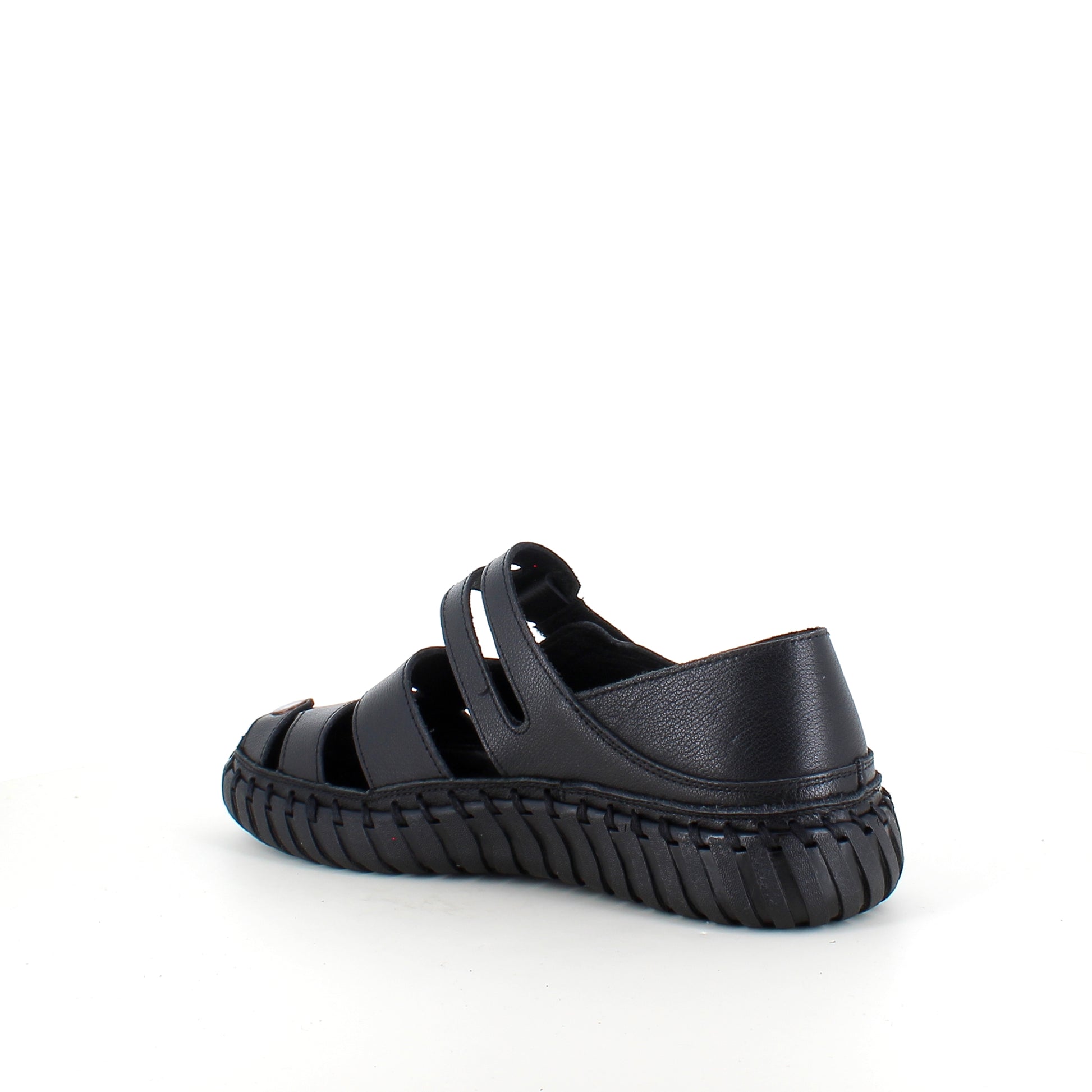 Sort komfort sandal med lukket tå & fleksibel sål