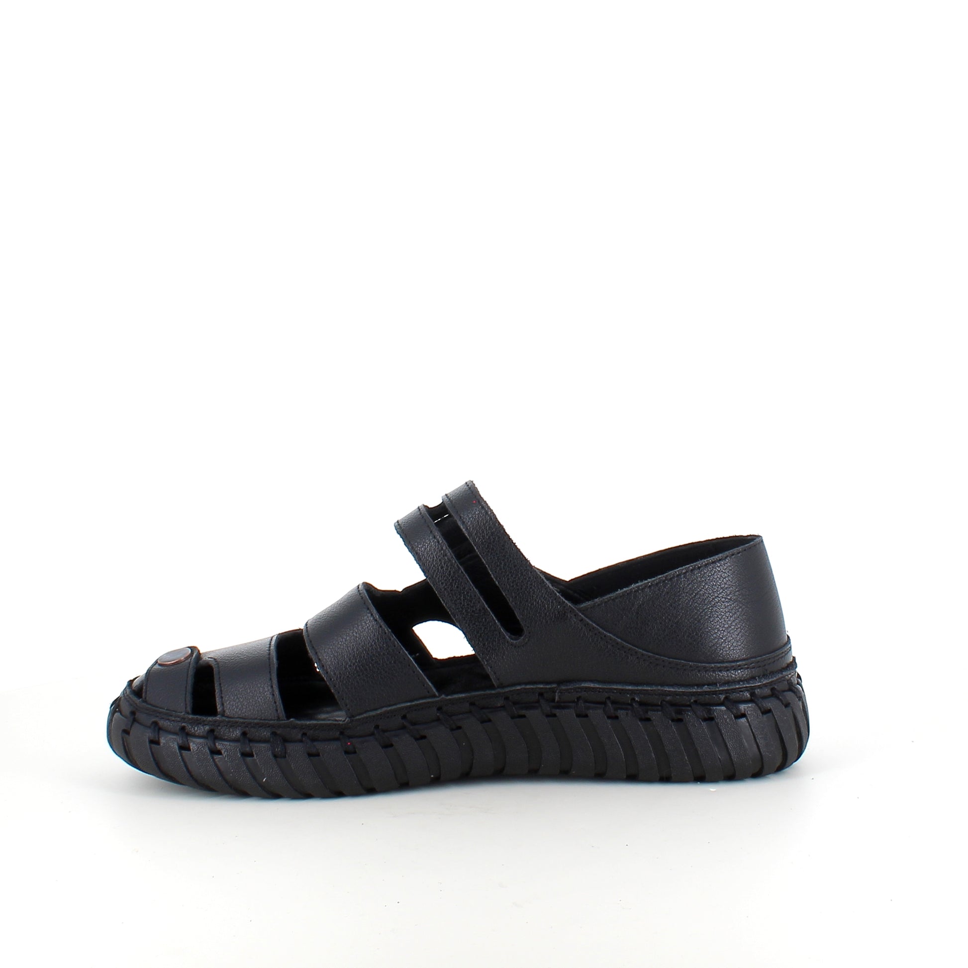 Sort komfort sandal med lukket tå & fleksibel sål