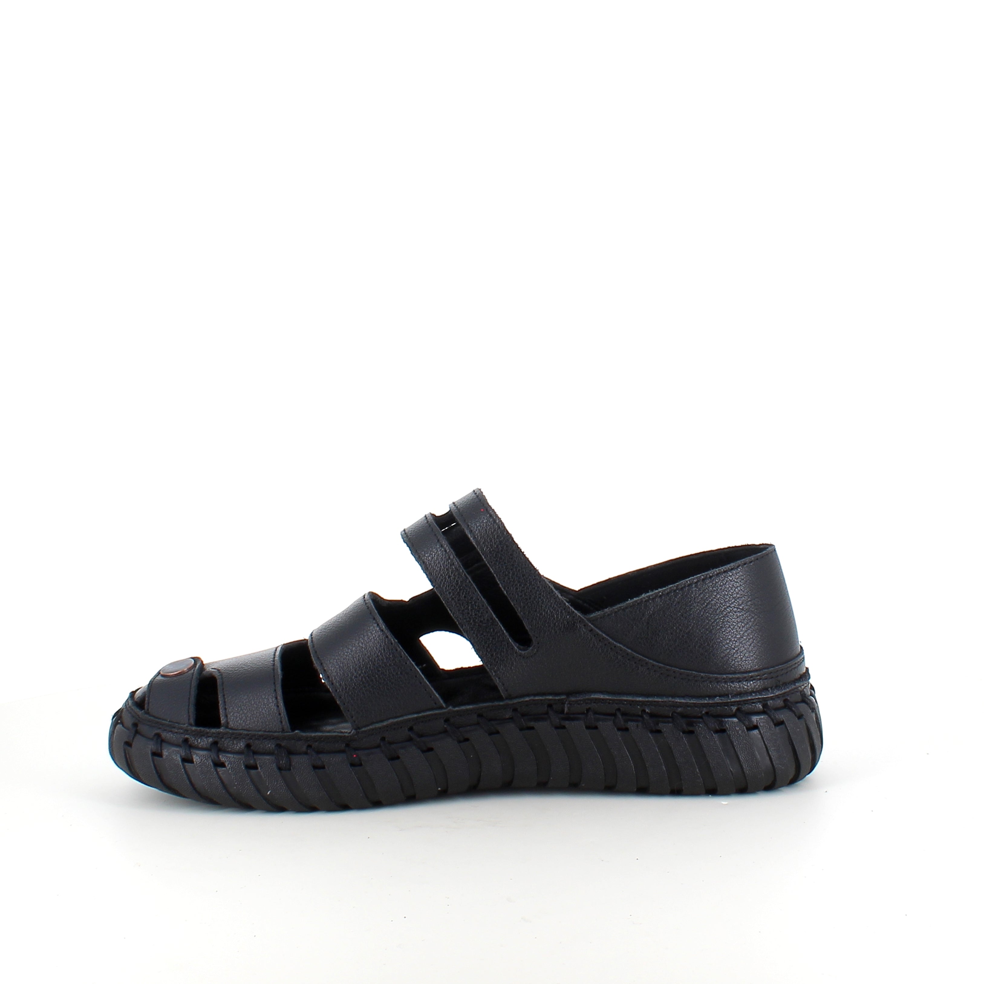 Sort komfort sandal med lukket tå & fleksibel sål
