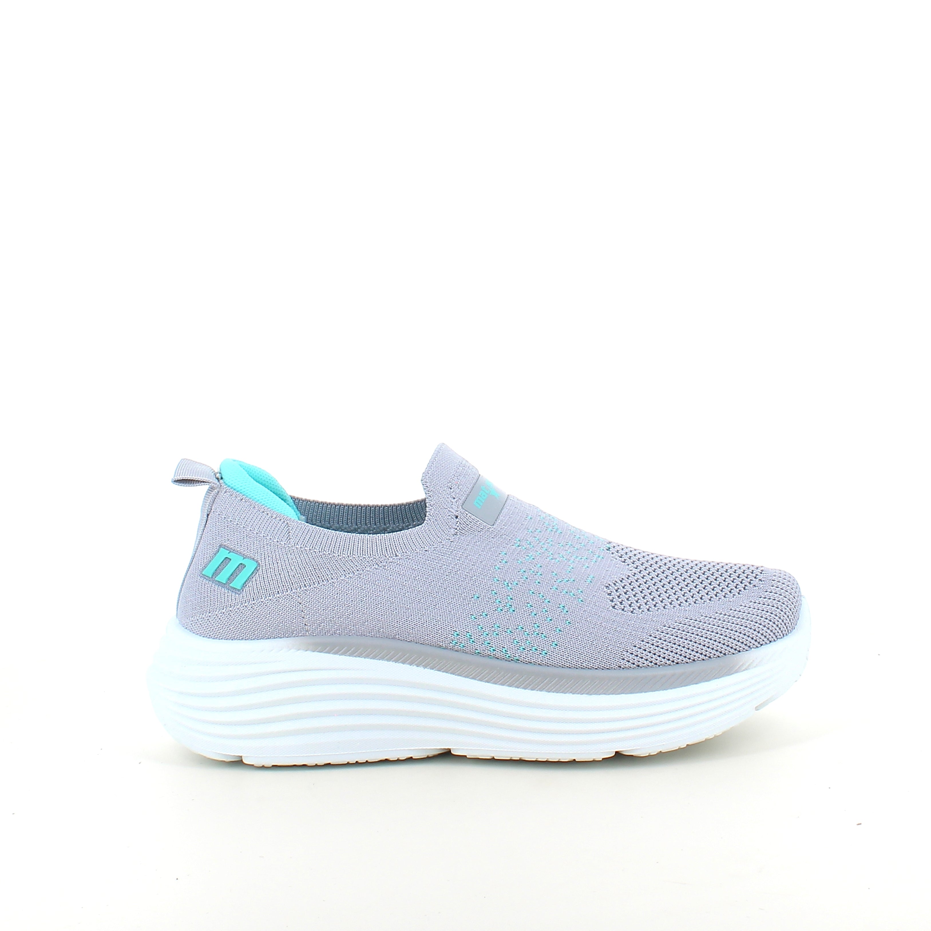 Grå slip-on komfort sneaker med stødabsorbering & åndbart strik