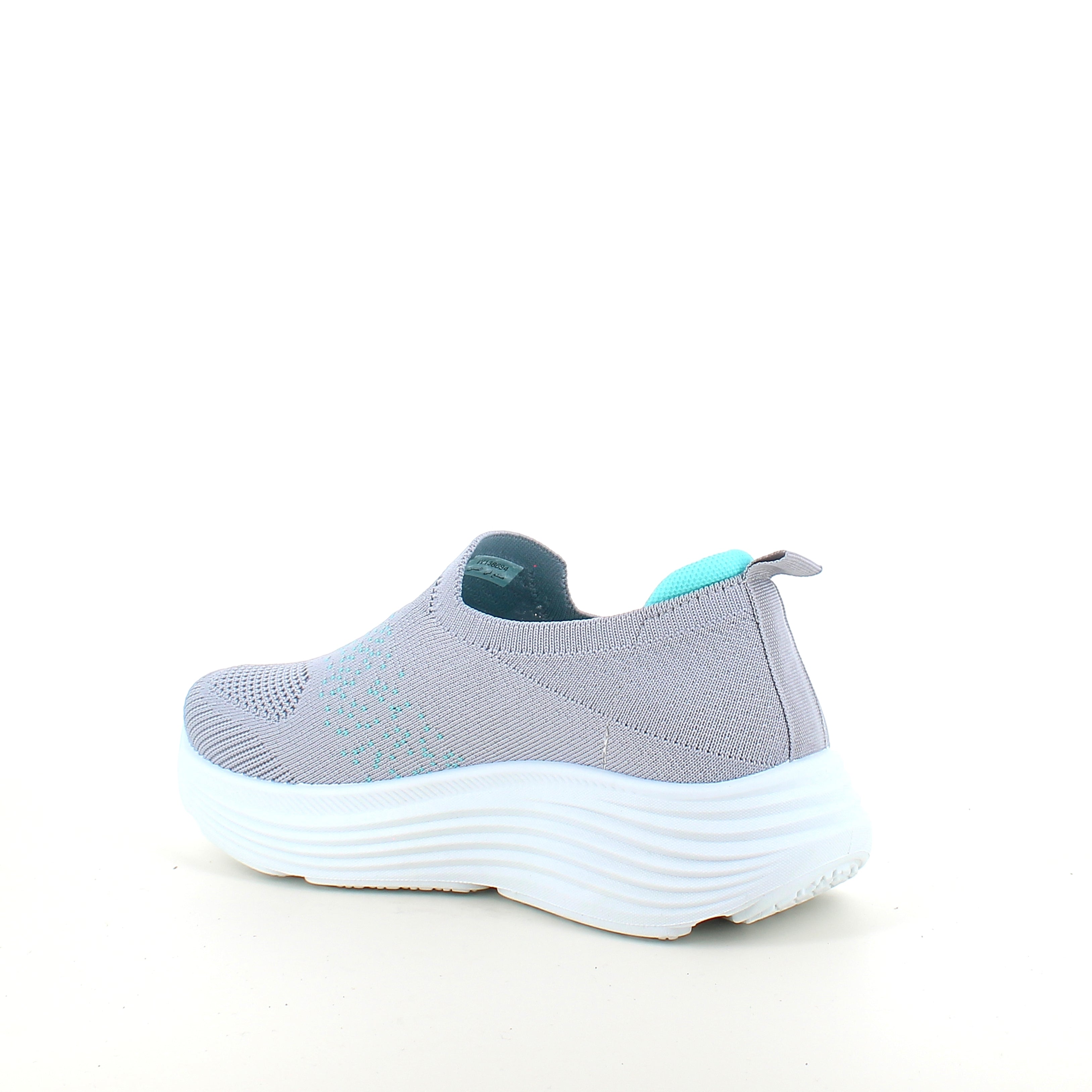 Grå slip-on komfort sneaker med stødabsorbering & åndbart strik