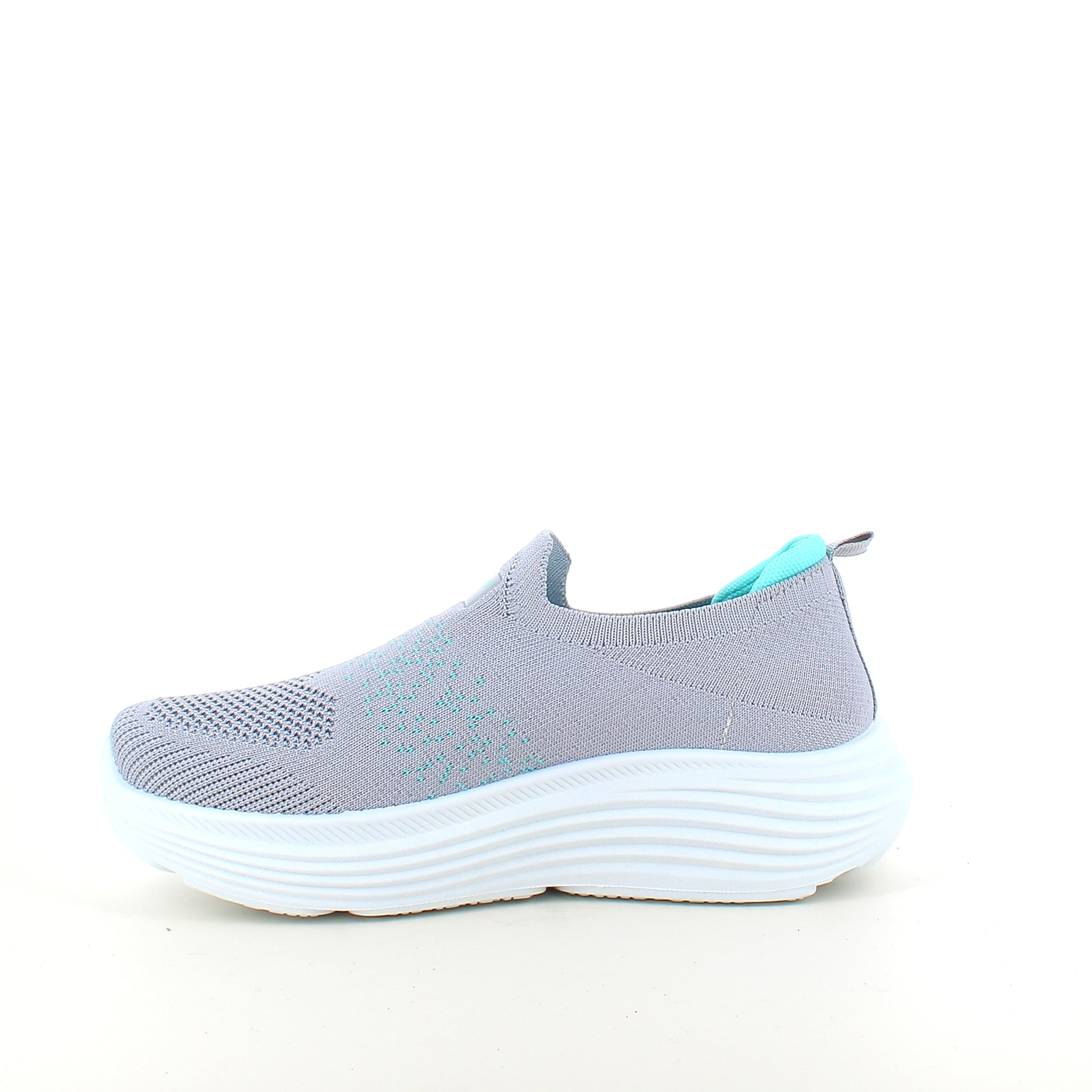 Grå slip-on komfort sneaker med stødabsorbering & åndbart strik