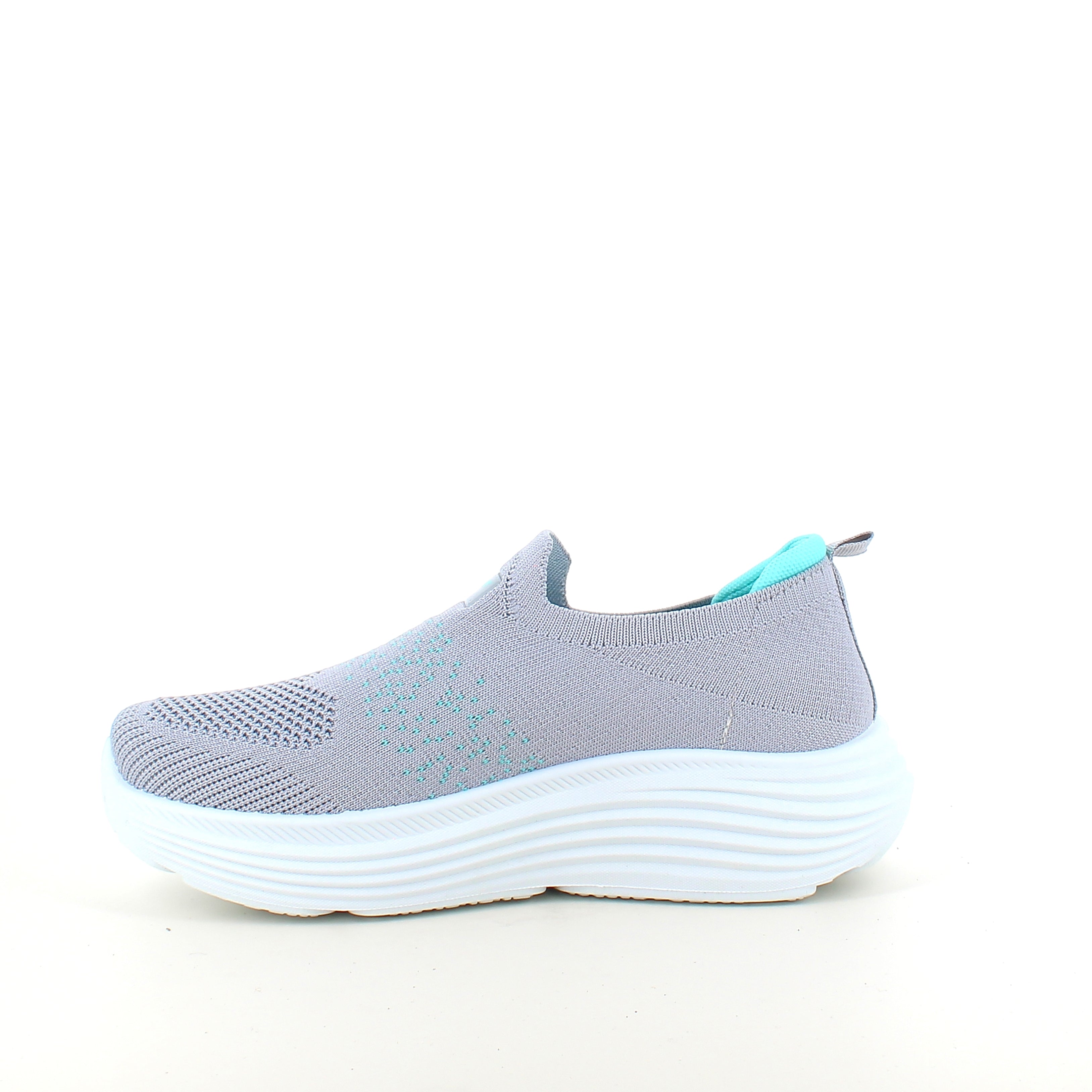 Grå slip-on komfort sneaker med stødabsorbering & åndbart strik