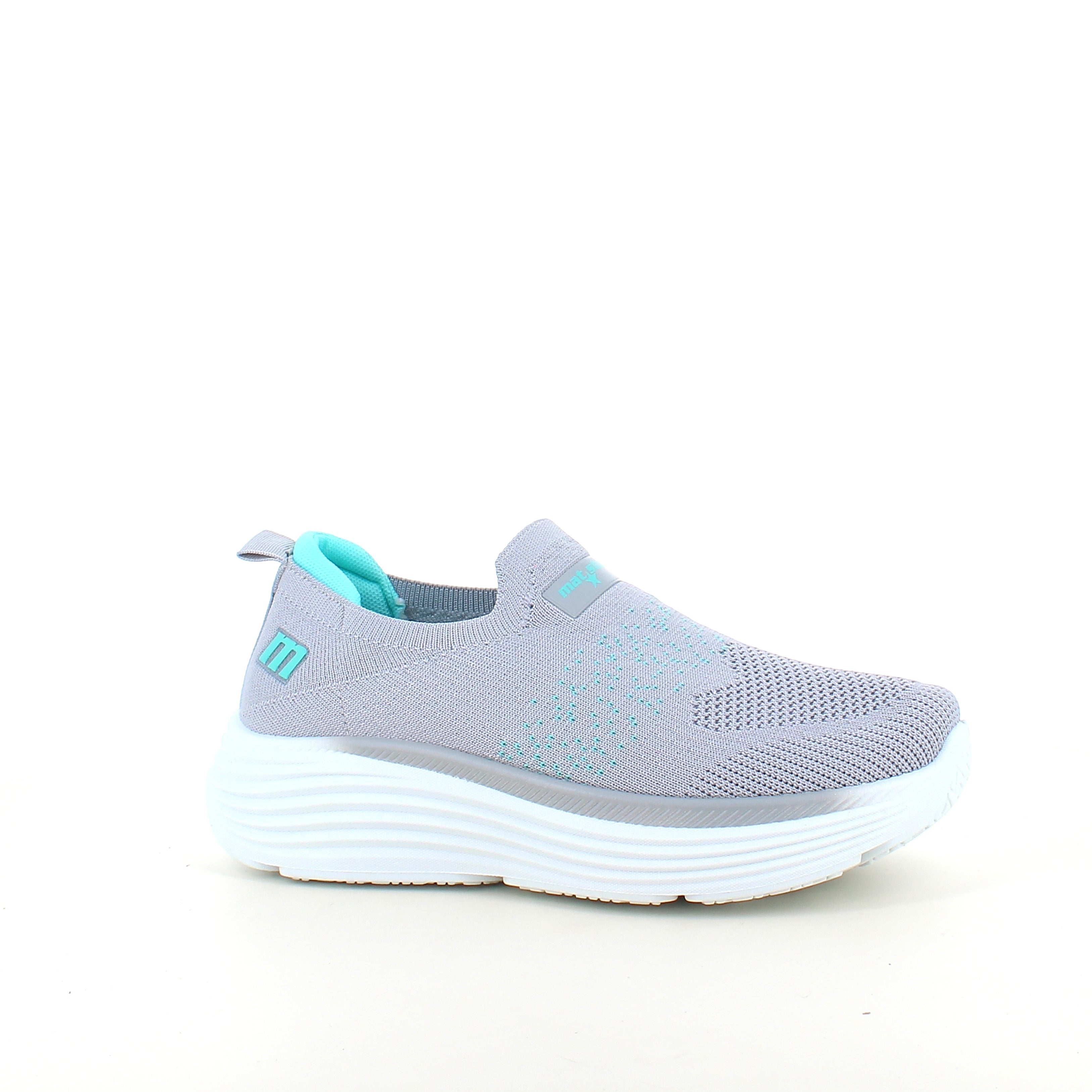 Grå slip-on komfort sneaker med stødabsorbering & åndbart strik